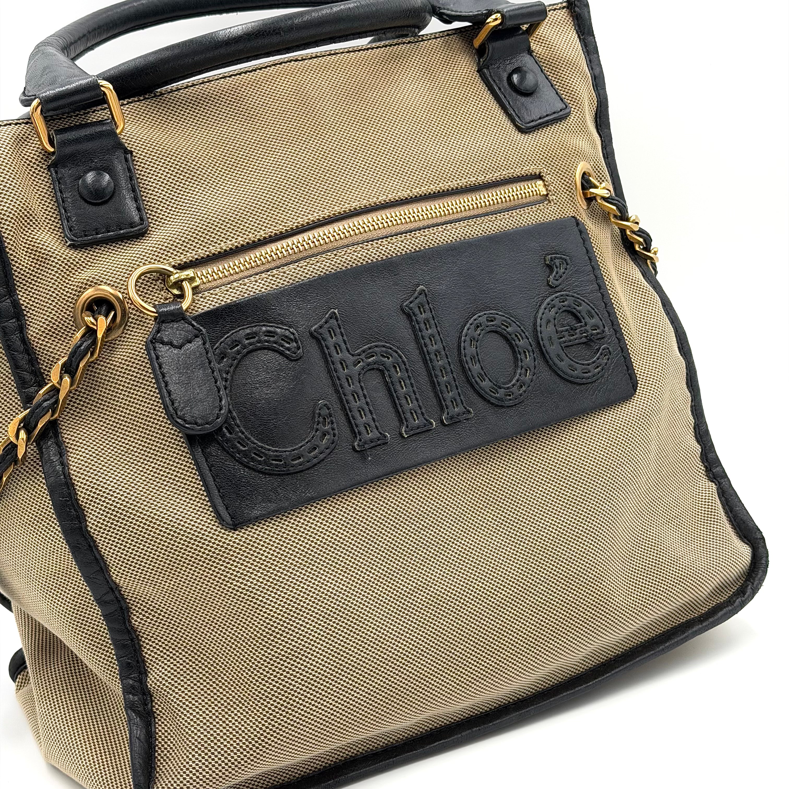 Chloe Harley Handbag Beige/Black