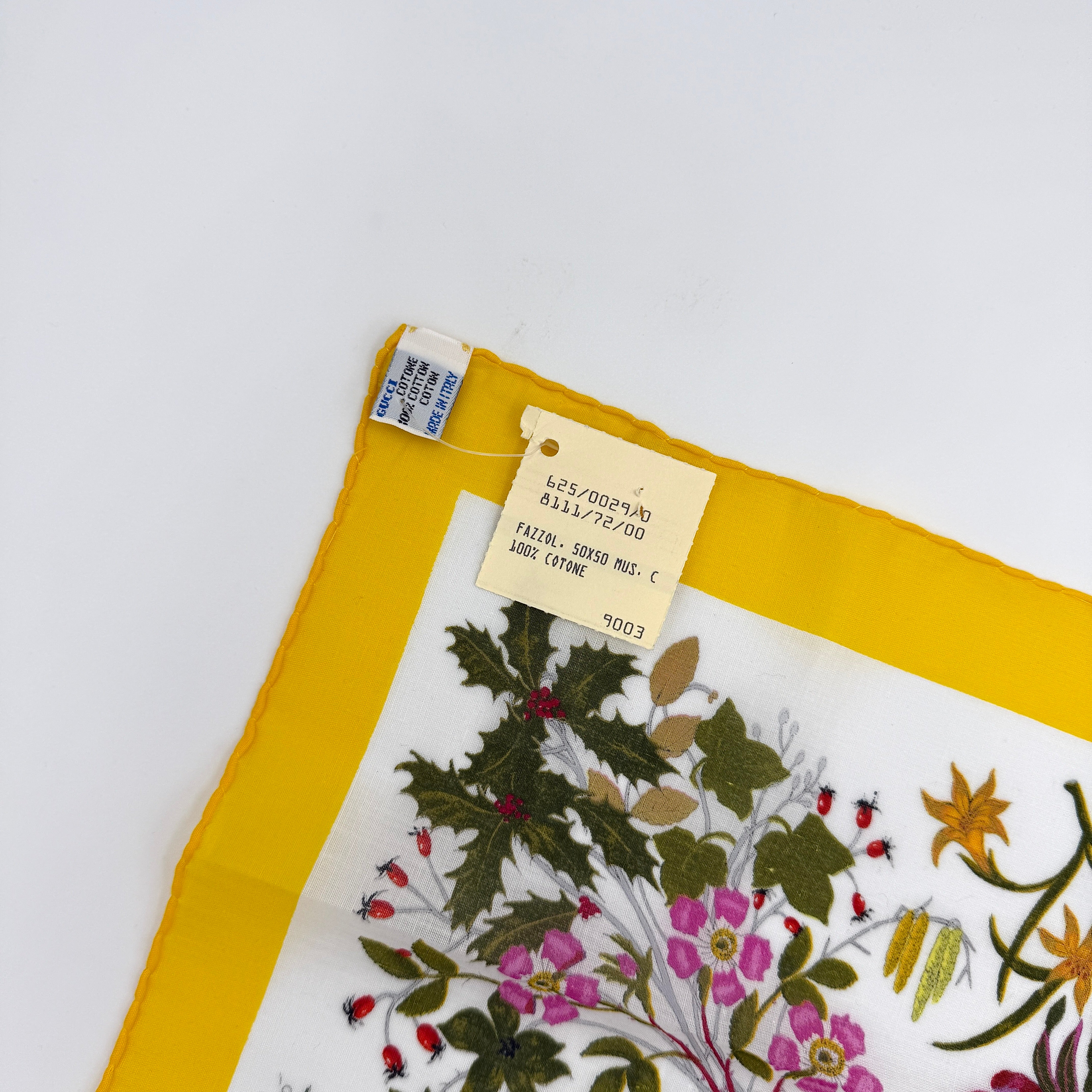 Gucci Flora Silk Scarf Yellow Multicolor