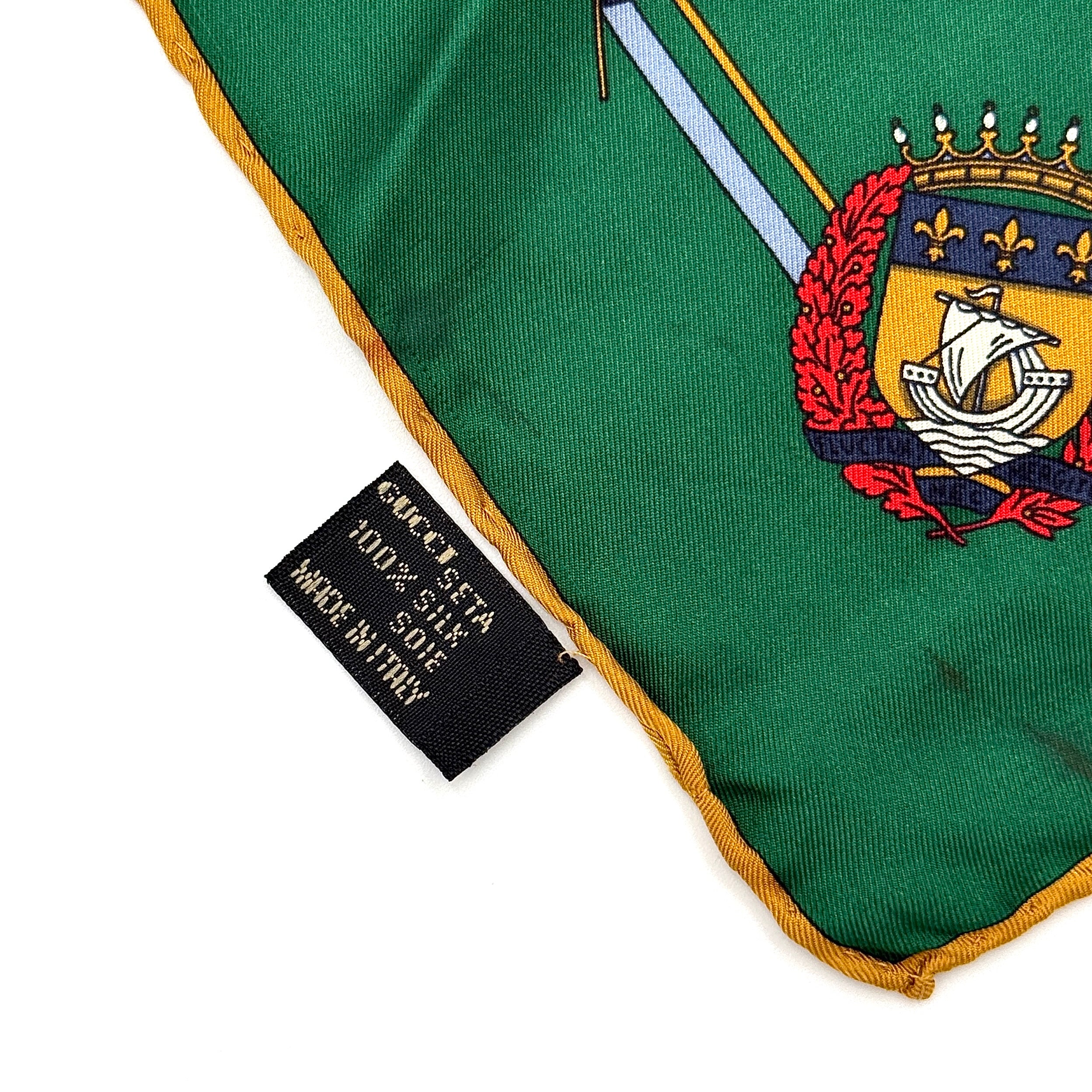 Gucci Patterned Silk Pocket Square Green