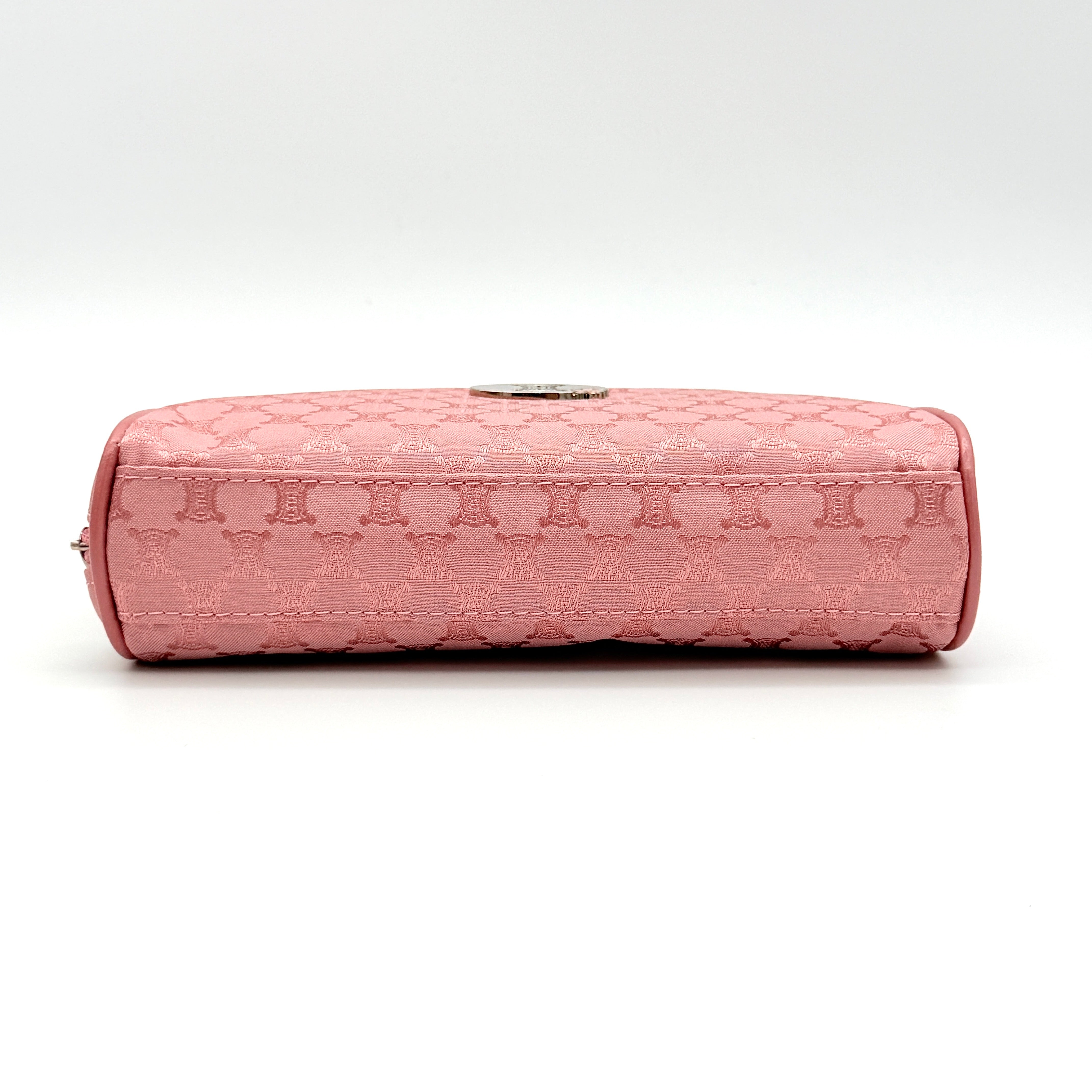 Celine Triomphe Monogram pink pouch set with Macadam Sakura towel, presented in the original Celine box.