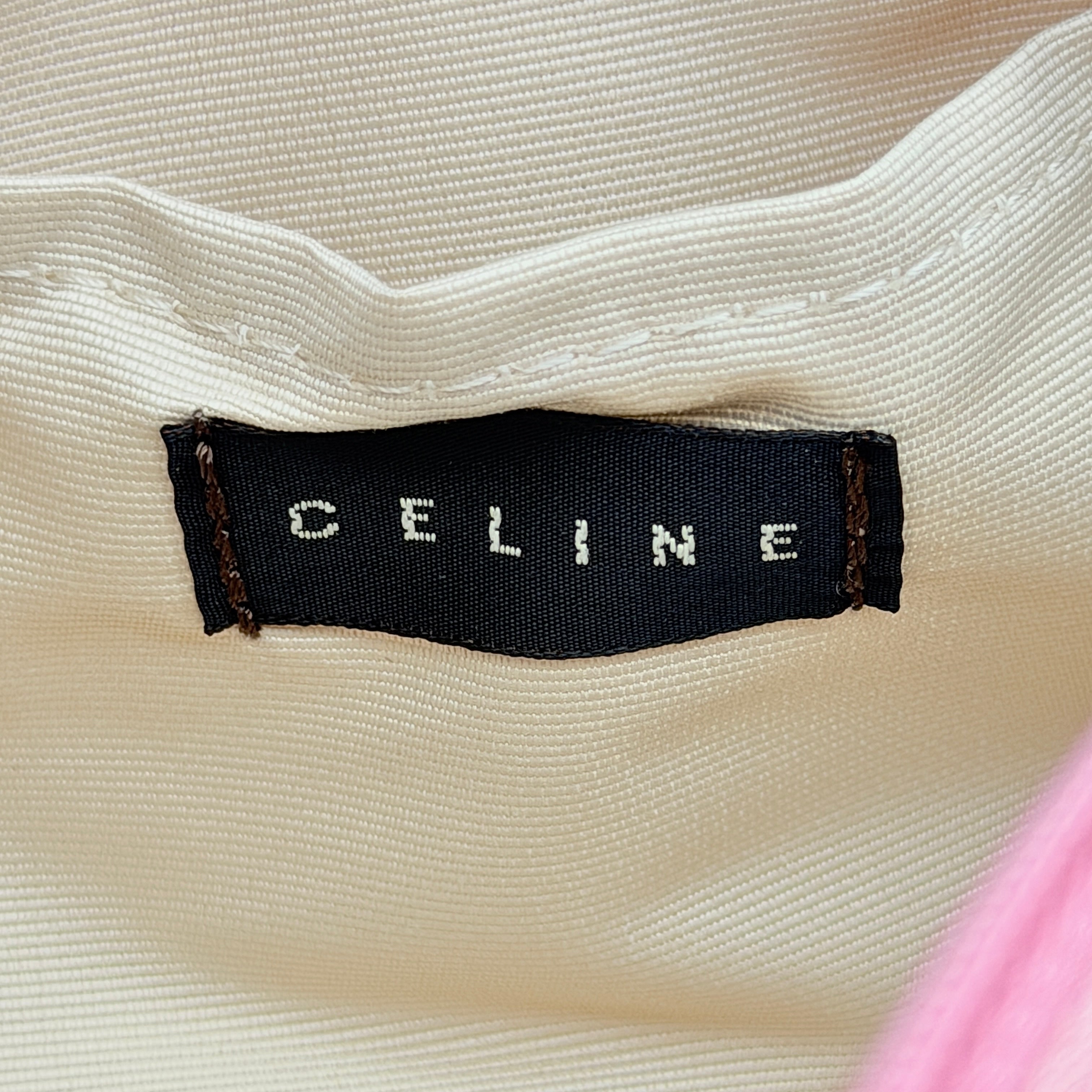 Celine Triomphe Monogram pink pouch set with Macadam Sakura towel, presented in the original Celine box.