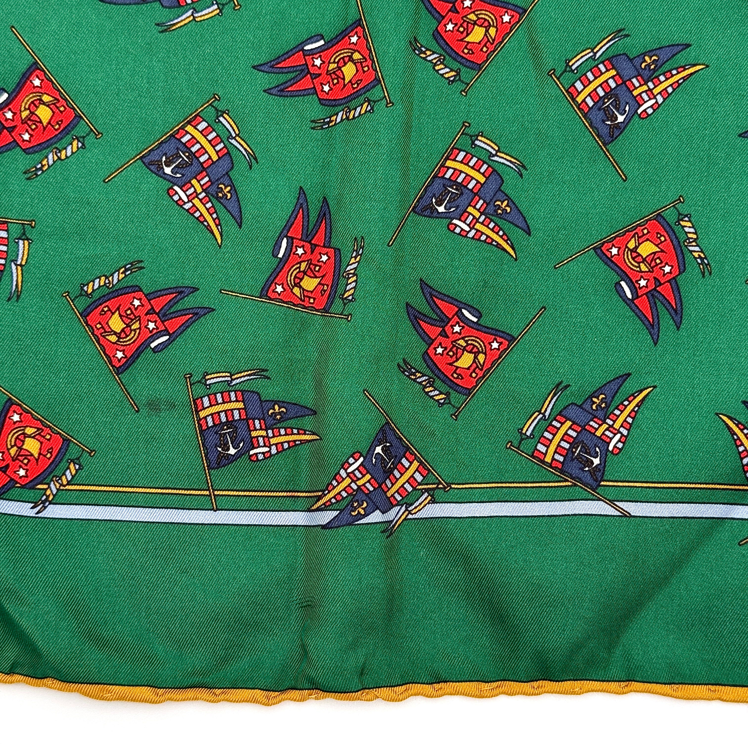 Gucci Patterned Silk Pocket Square Green