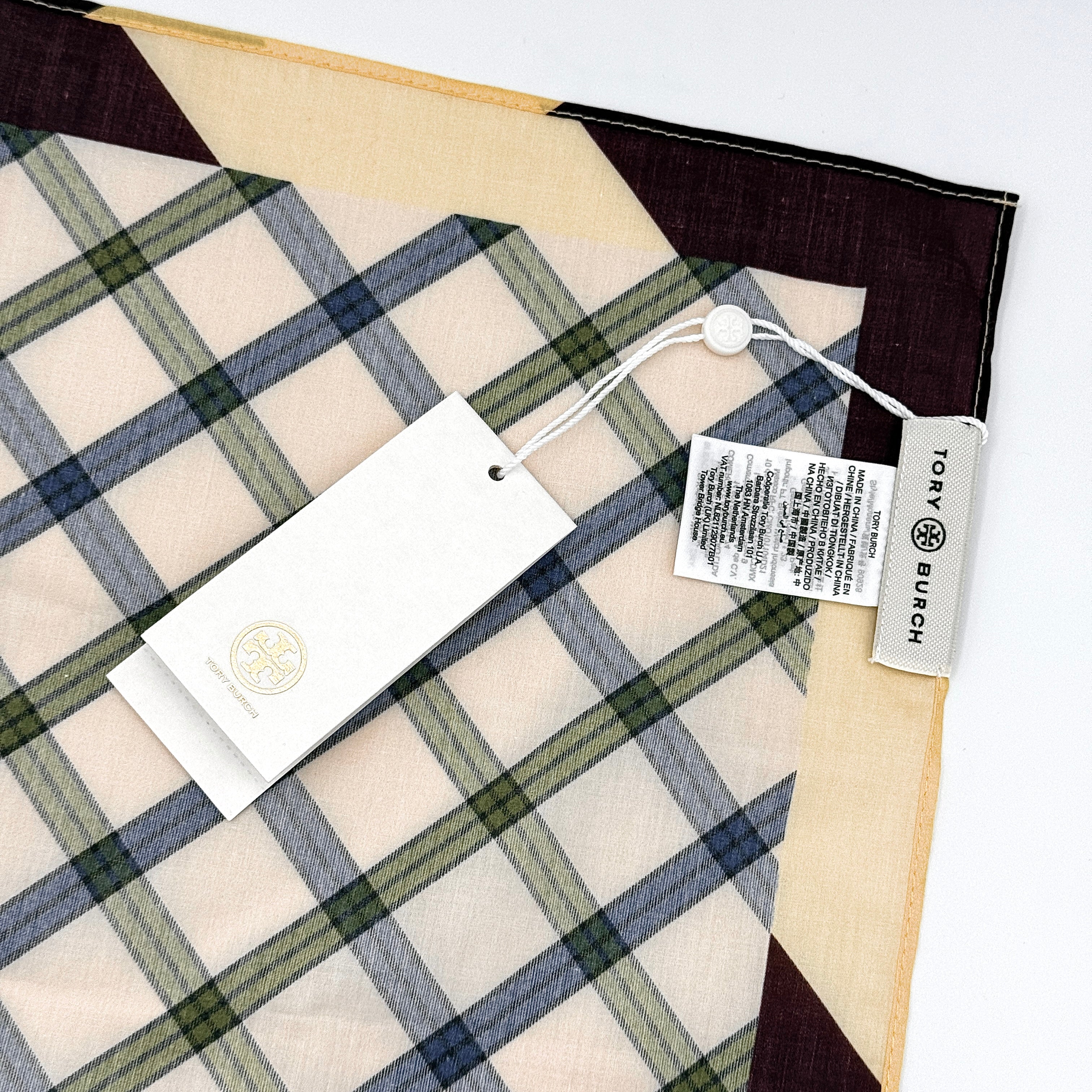 Tory Burch Plaid Pattern Scarf Multicolor