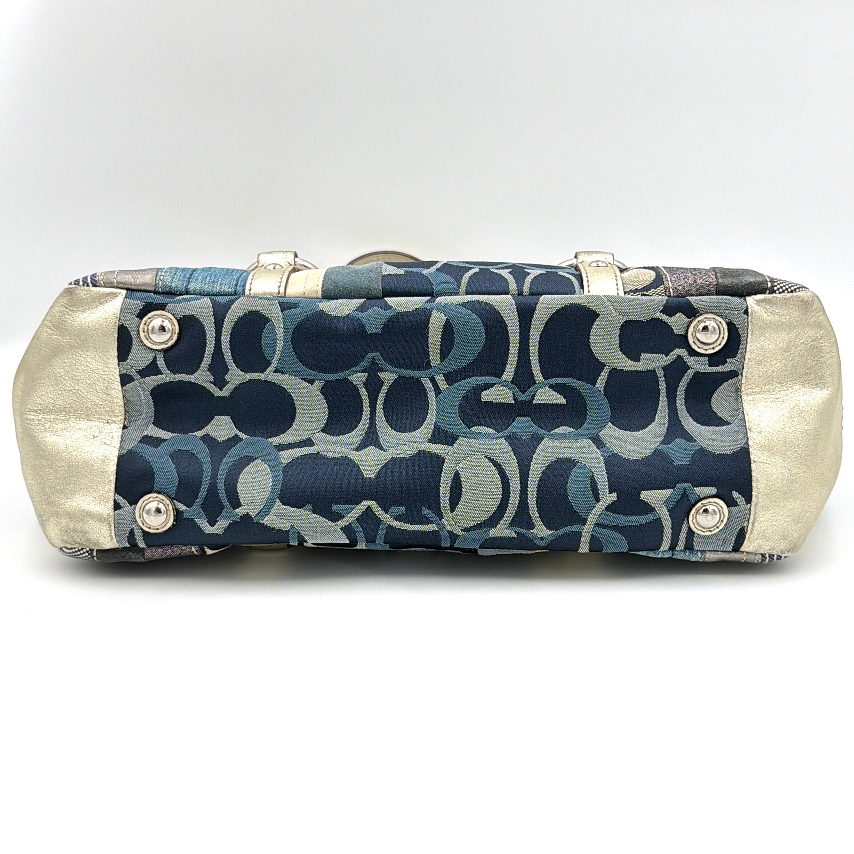 Coach Y2K Denim Patchwork Shoulder Bag Blue