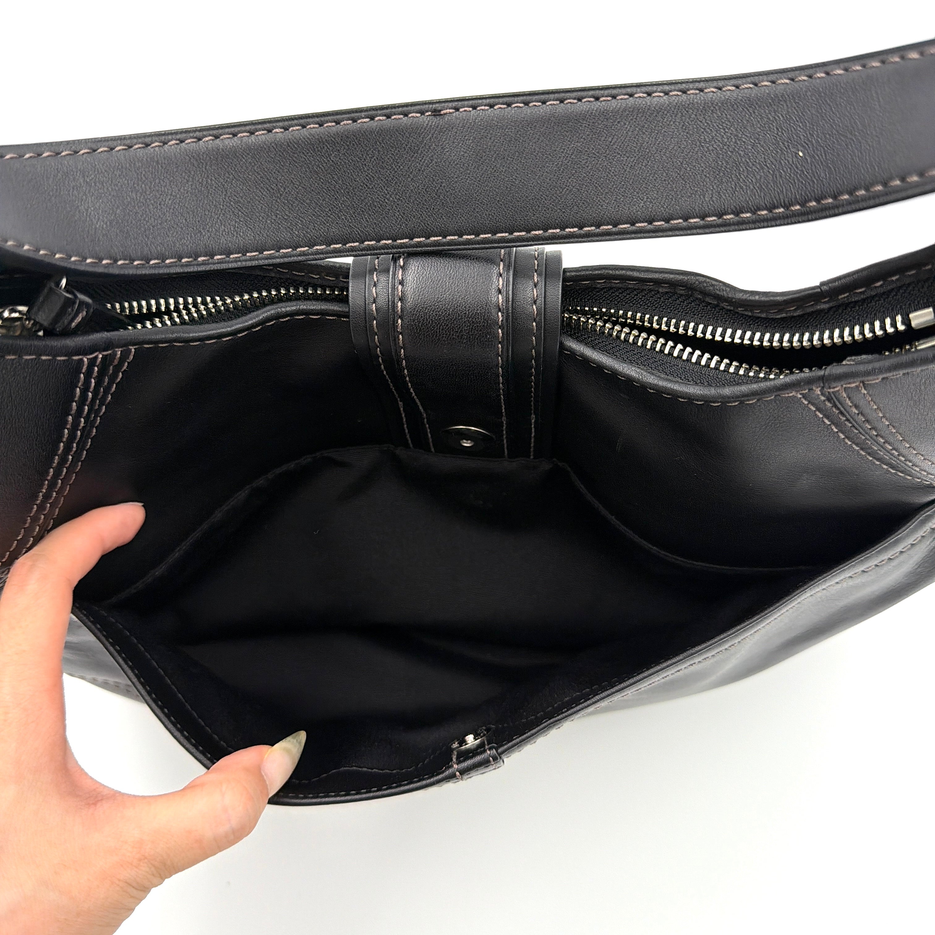 Coach Y2K Hamilton Hobo Shoulder Bag Black