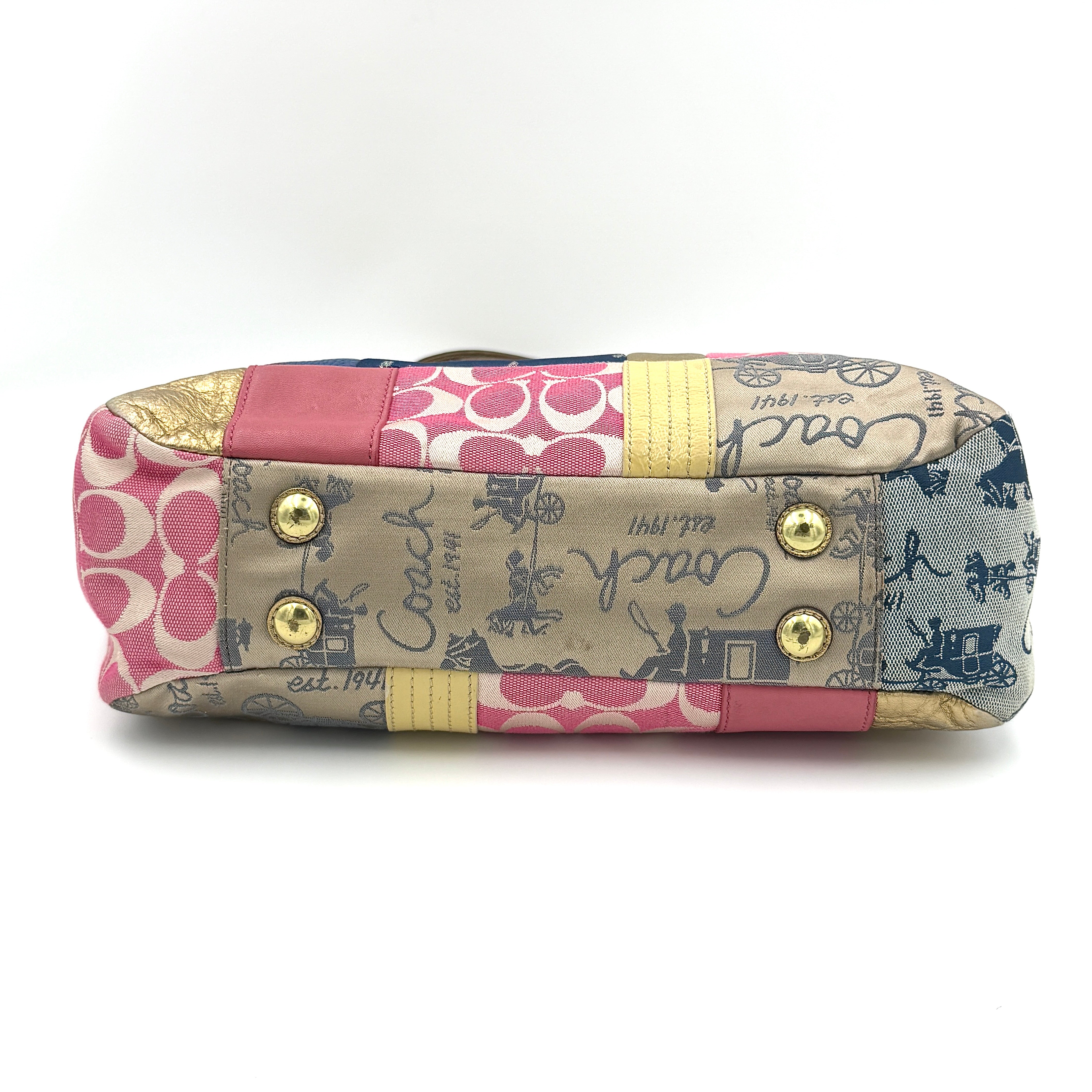 Coach Y2K Signature Patchwork Tote Bag Multicolor Big