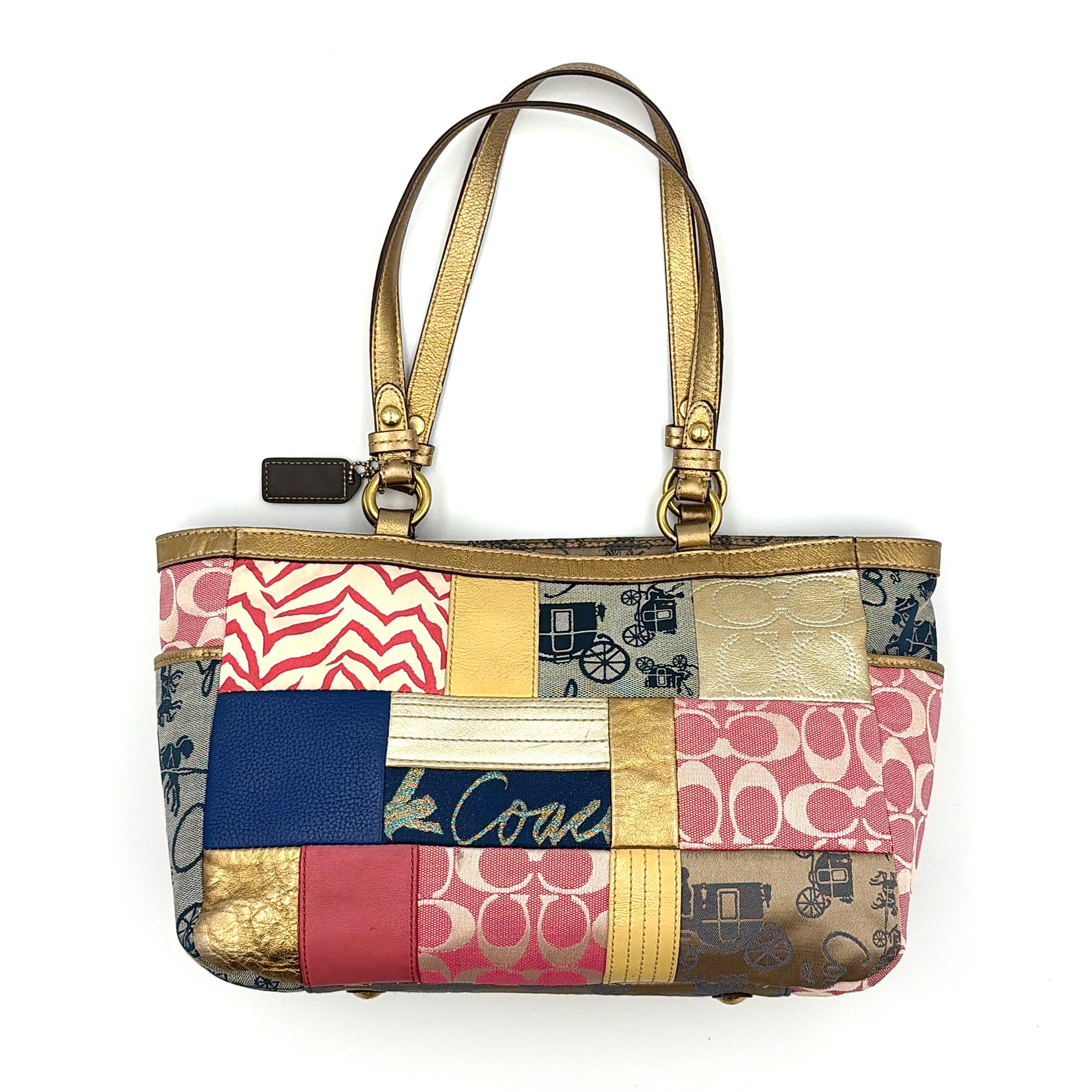 Coach Y2K Signature Patchwork Tote Bag Multicolor Big
