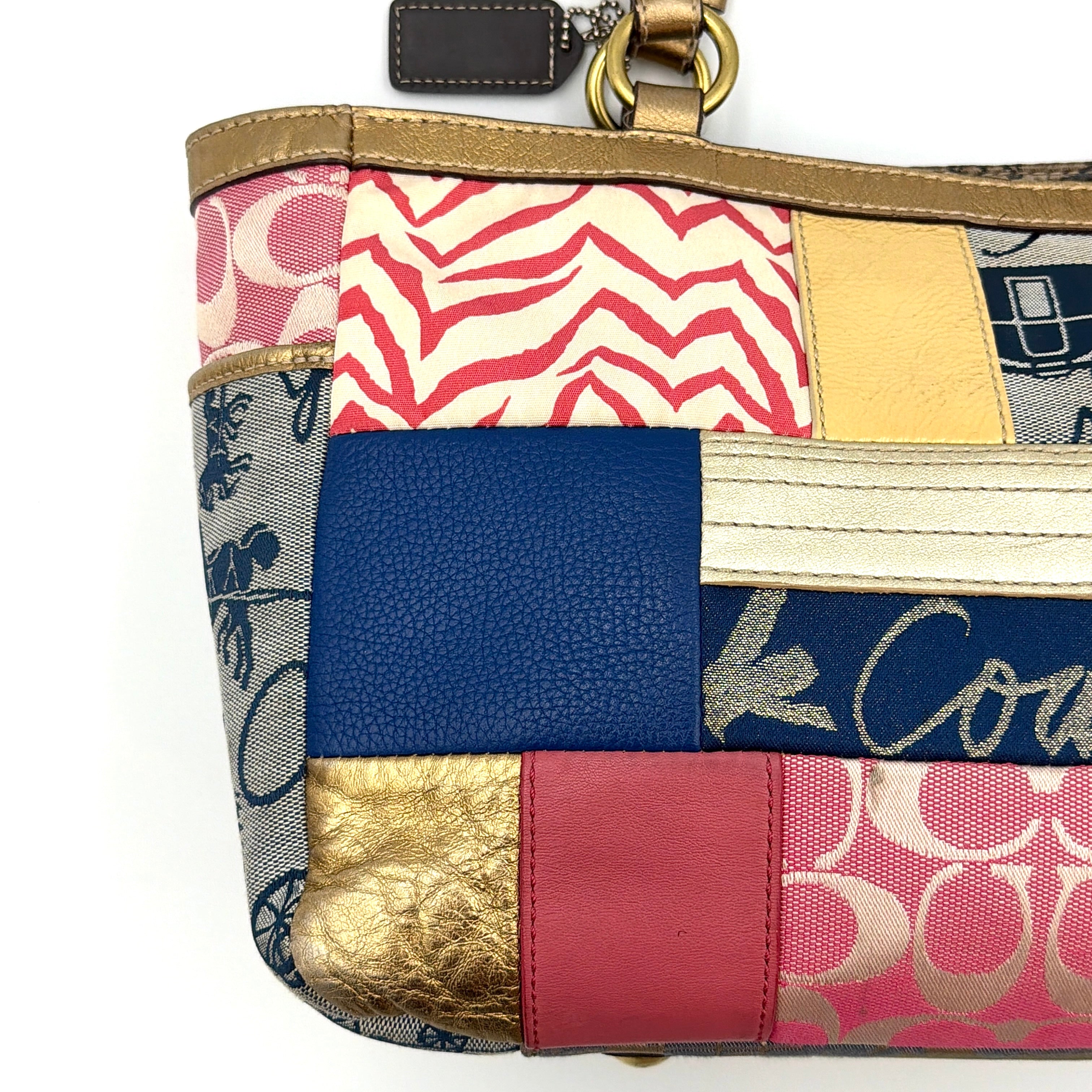 Coach Y2K Signature Patchwork Tote Bag Multicolor Big