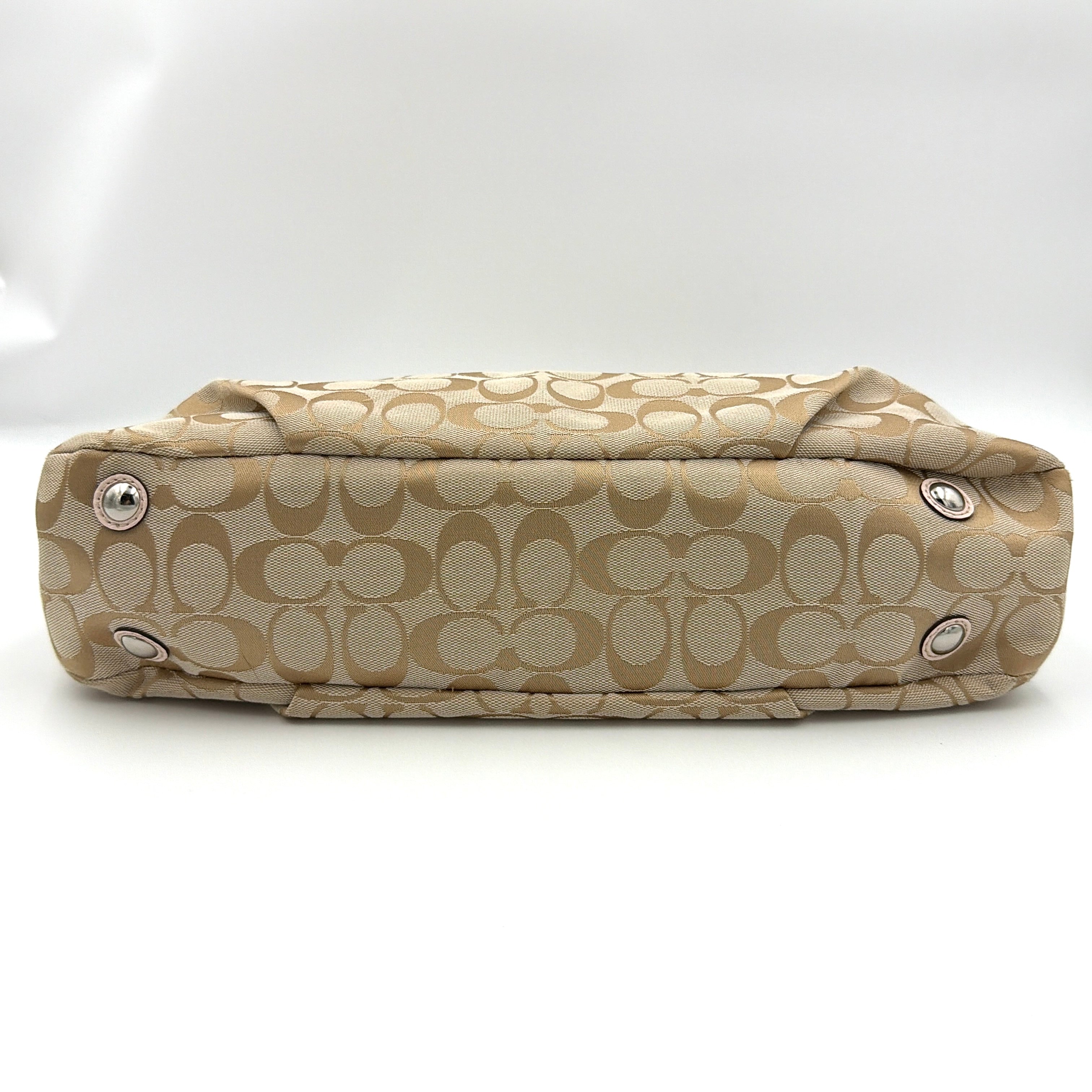 Coach Y2K Signature Soho East West Shoulder Bag Beige/Baby Pink