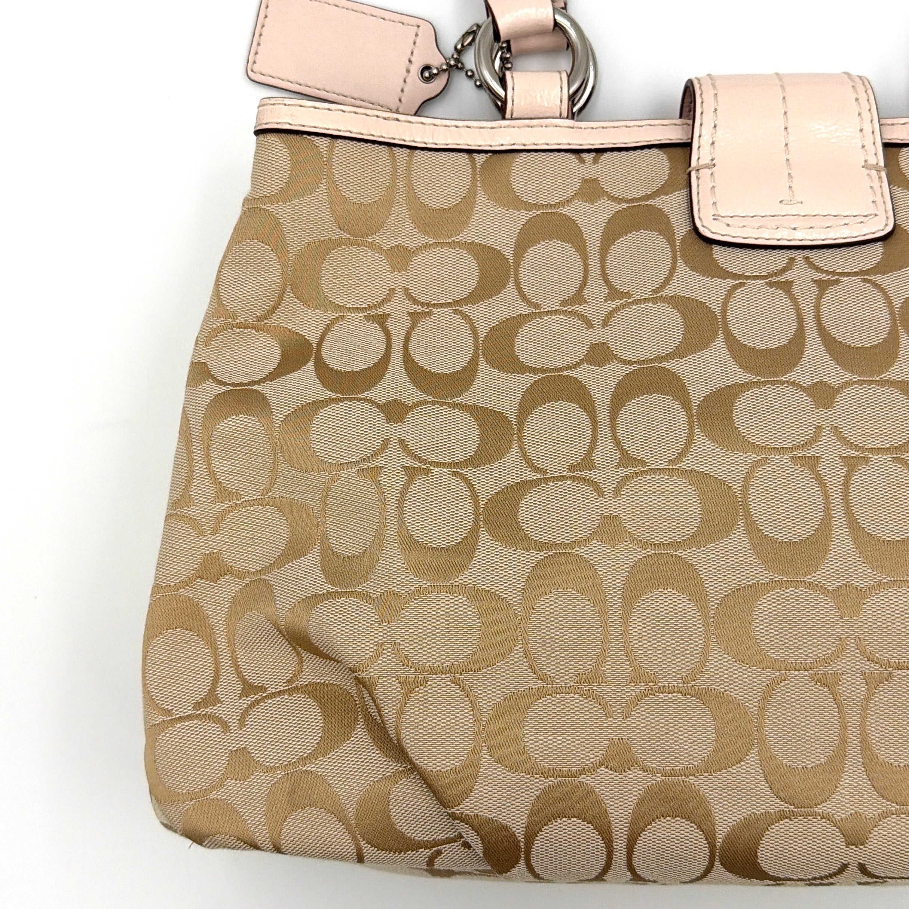 Coach Y2K Signature Soho East West Shoulder Bag Beige/Baby Pink