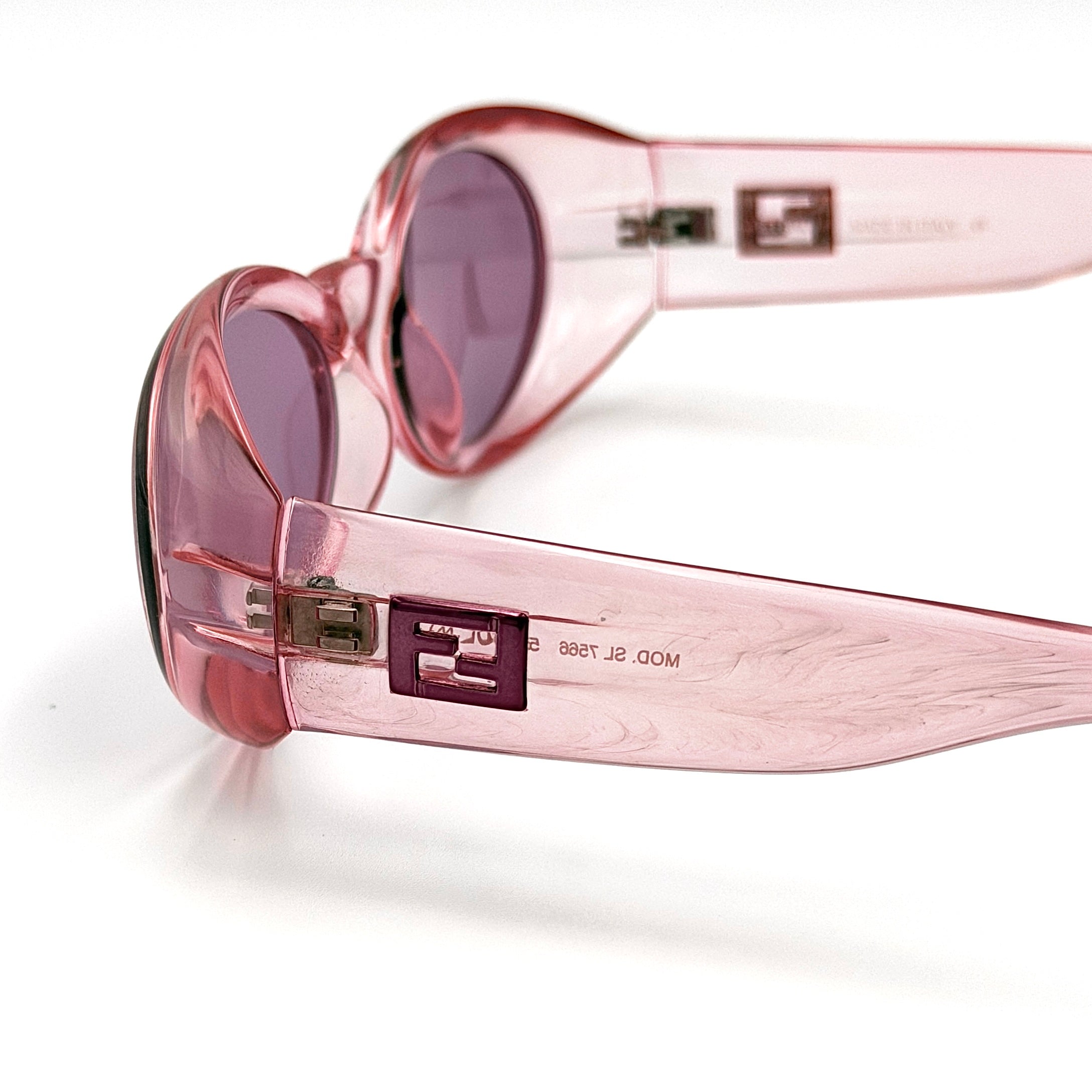 Fendi SL7566 Oval Sunglasses Pink
