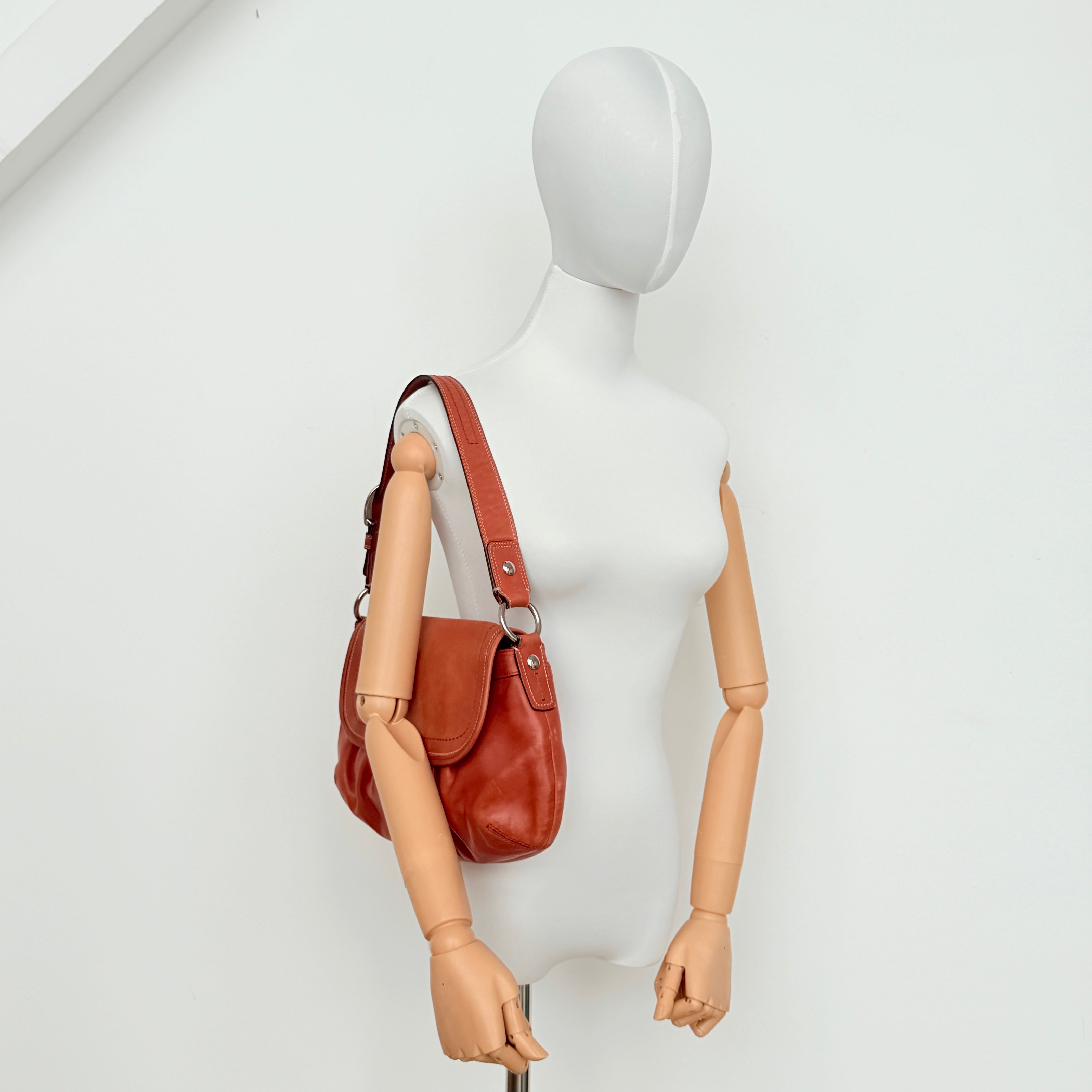 Coach Soho Pleated Shoulder Bag Burnt Orange