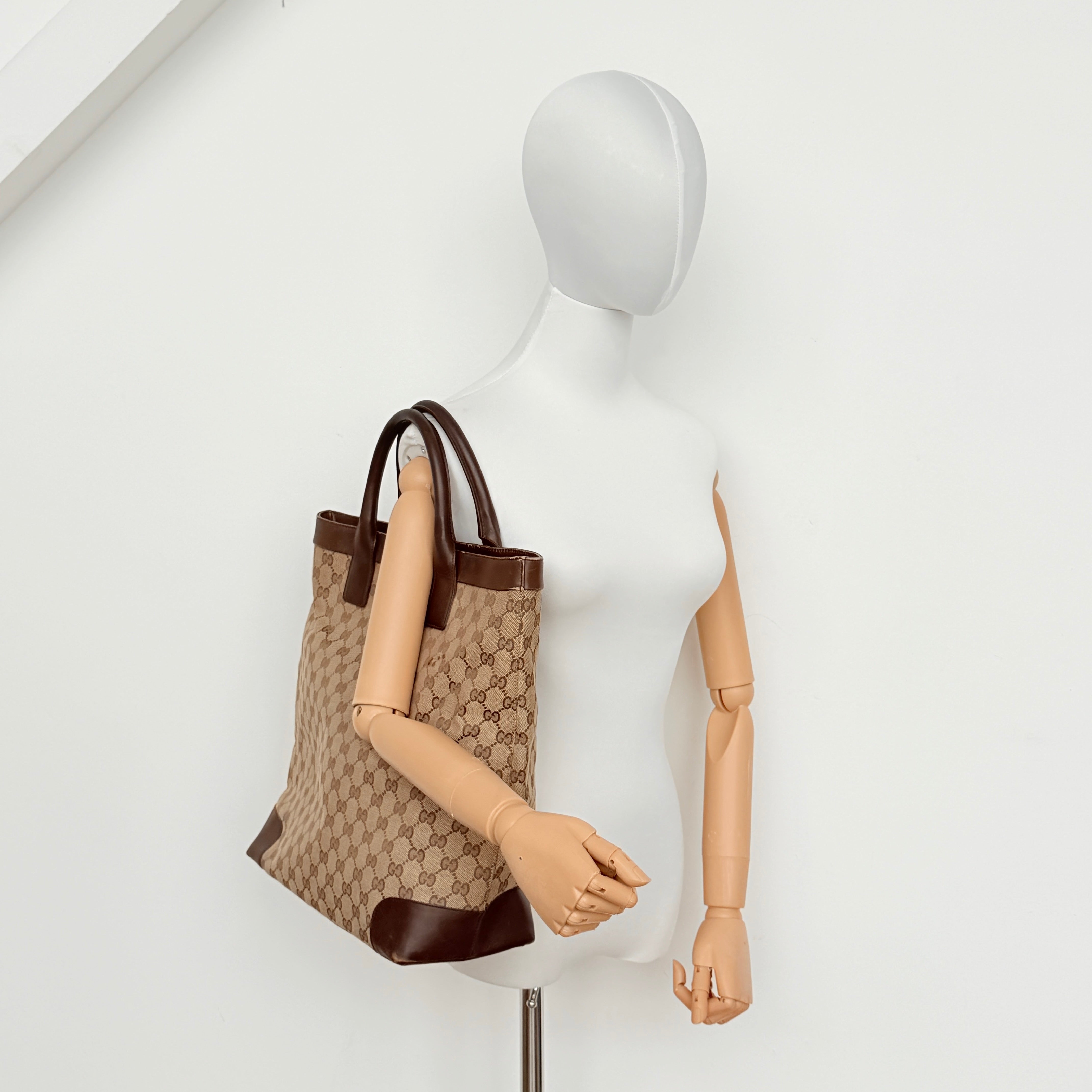Gucci GG Monogram Tote Bag Beige/Brown