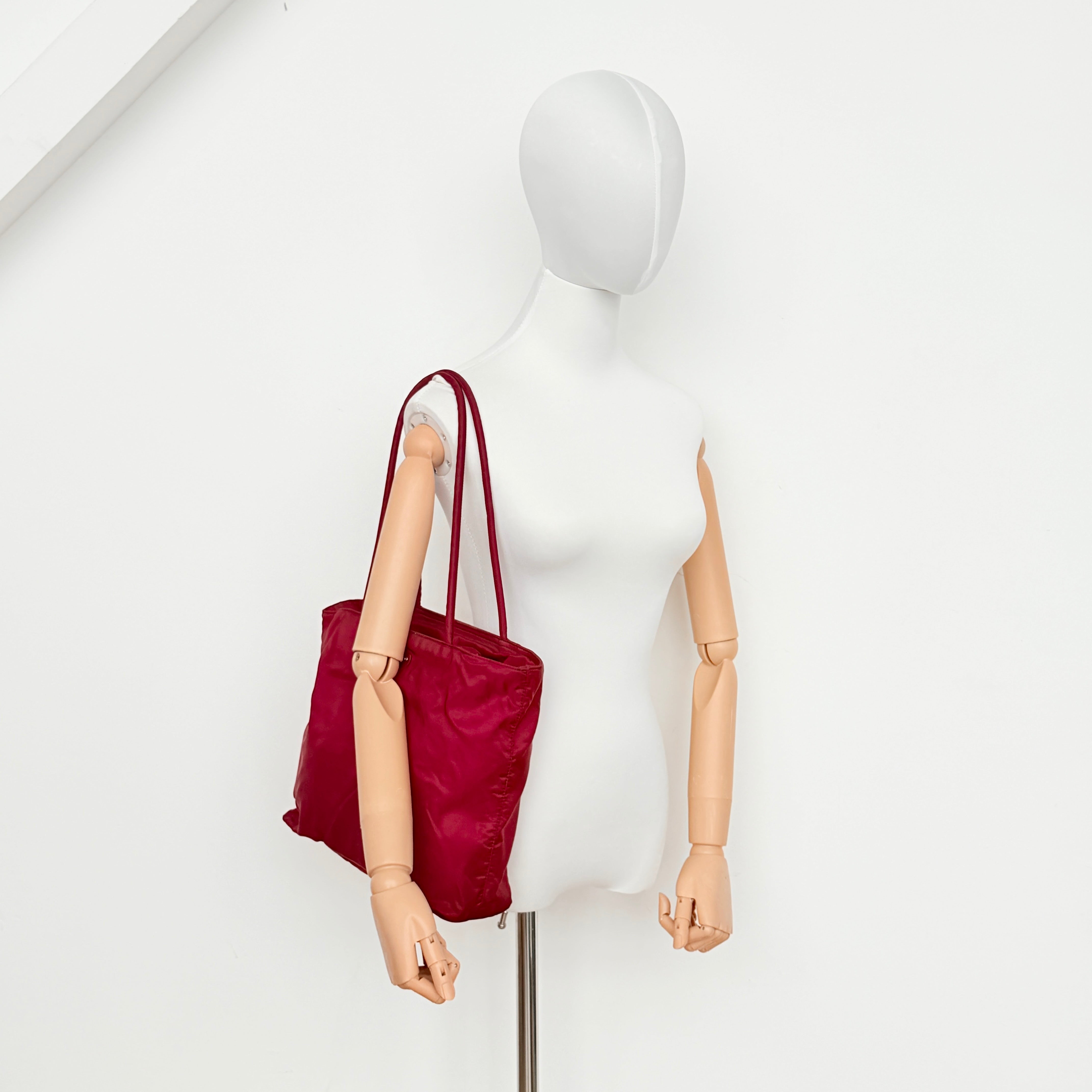 Prada Tessuto Nylon Tote Bag Red