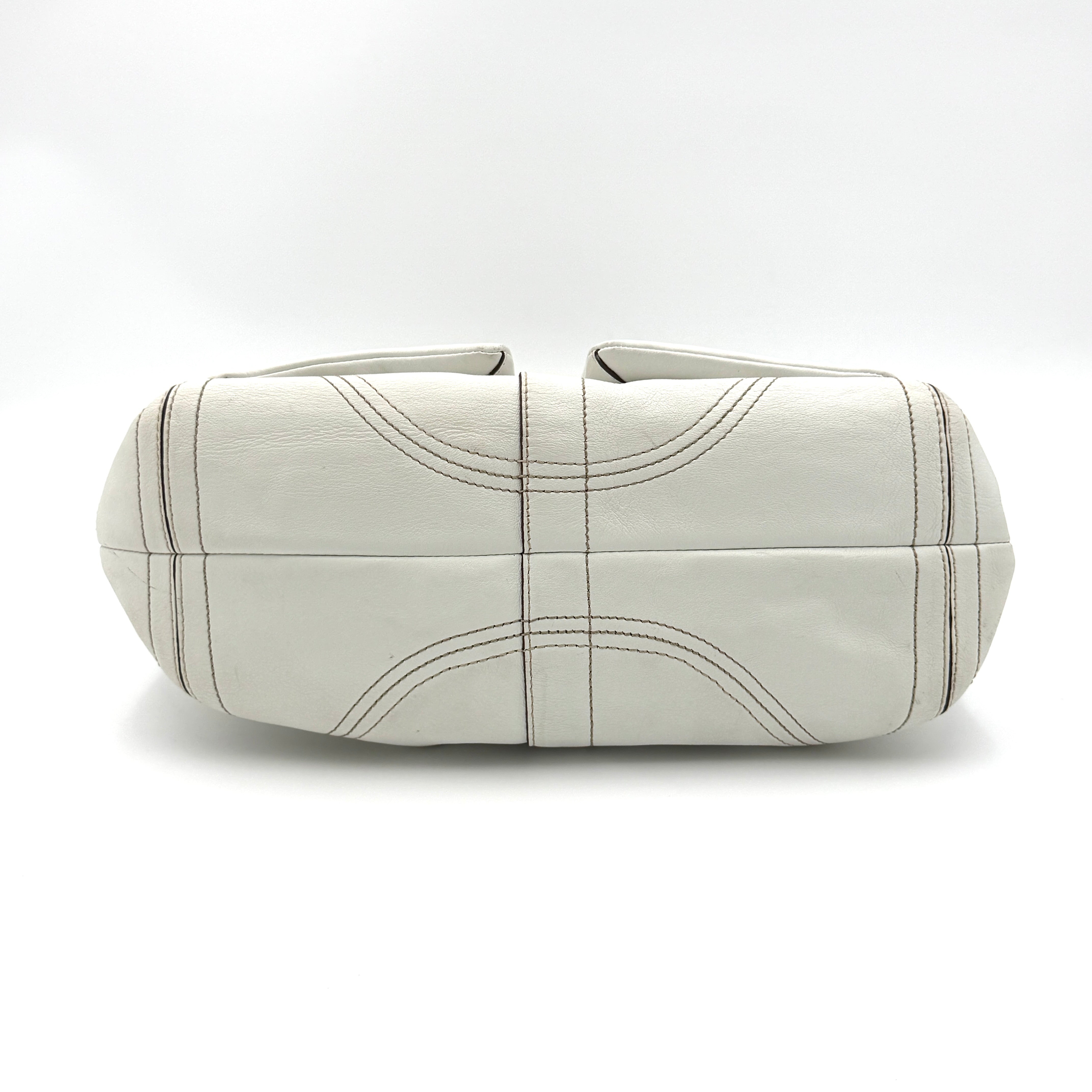 Coach Y2K Soho Double Mini Buckle Pocket Handbag White