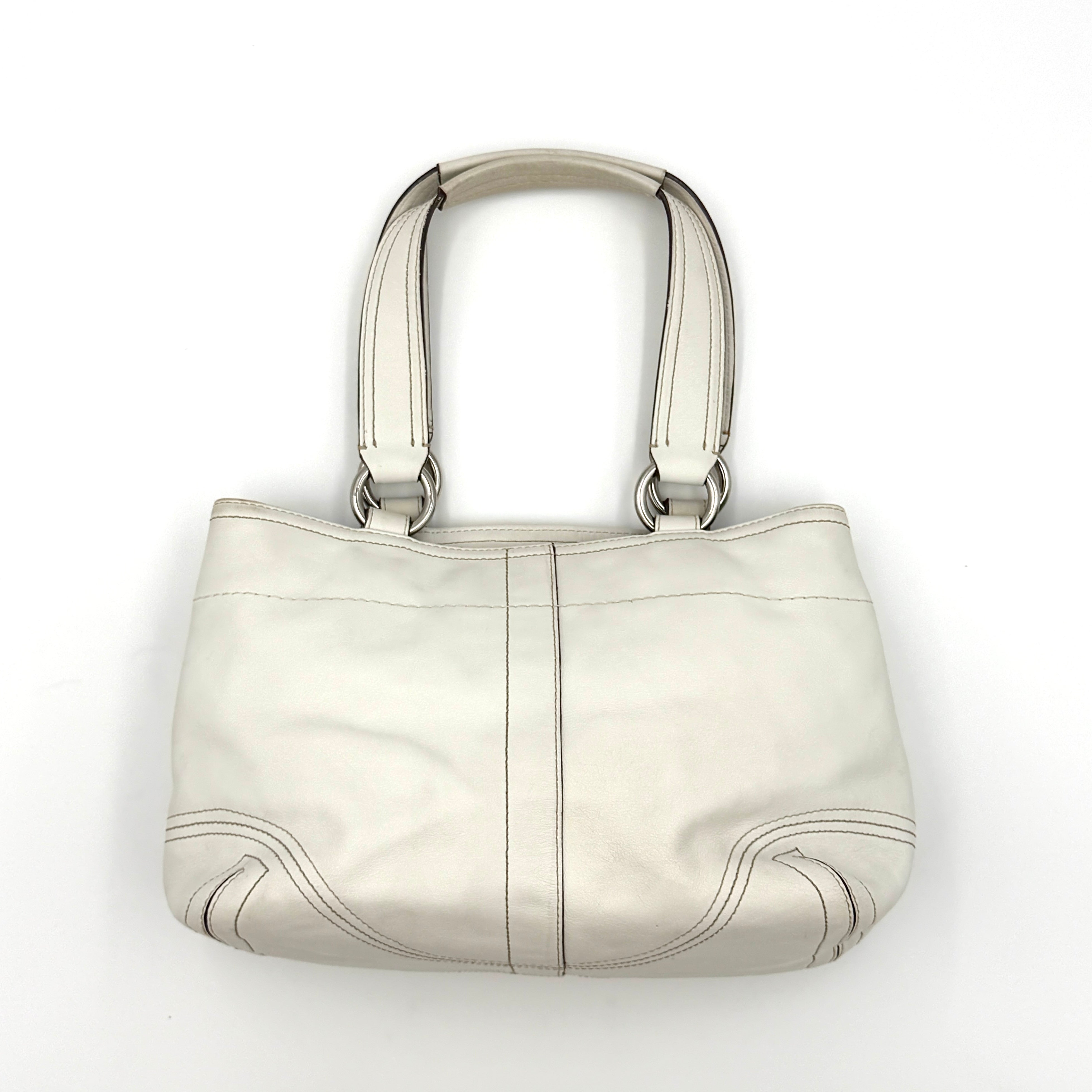 Coach Y2K Soho Double Mini Buckle Pocket Handbag White