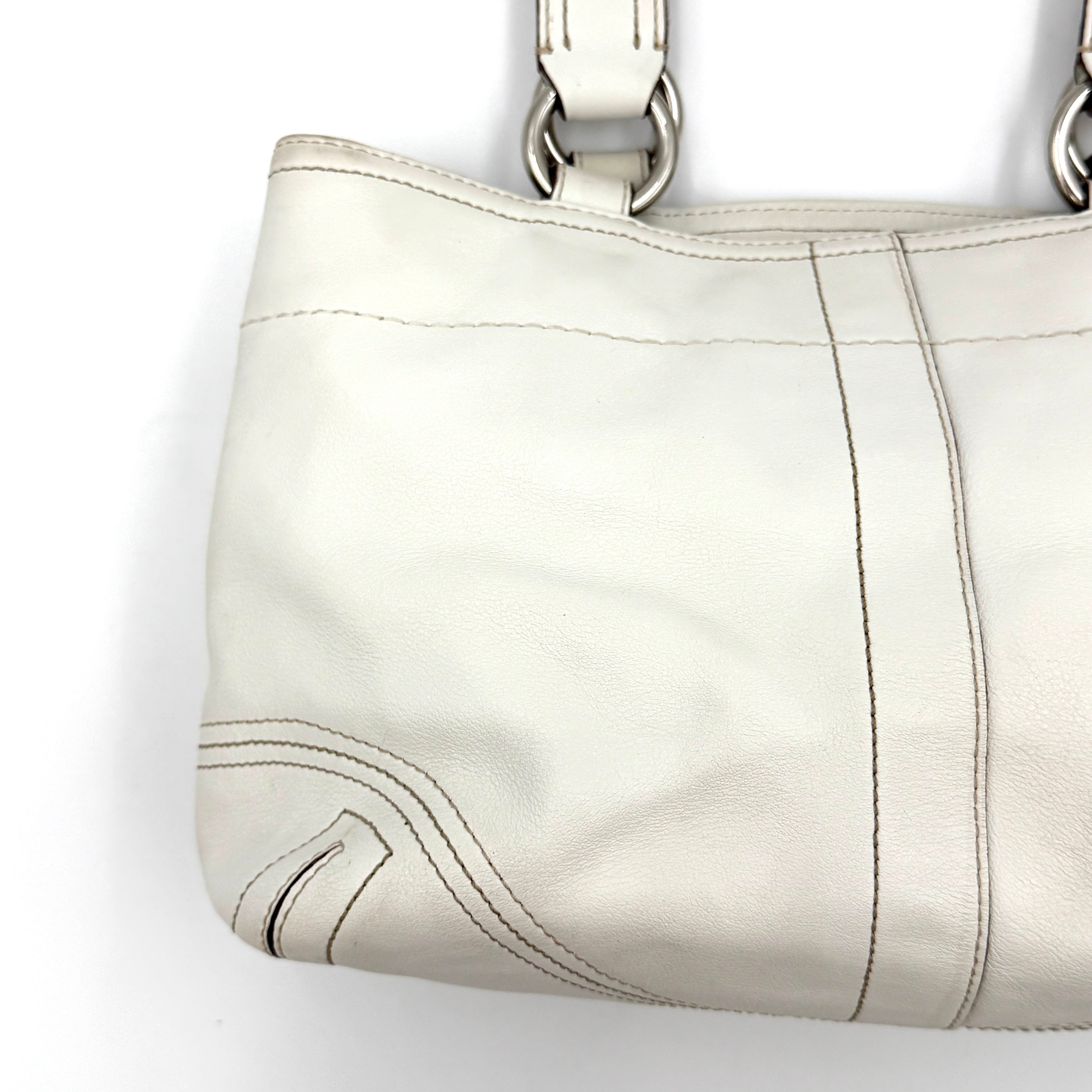 Coach Y2K Soho Double Mini Buckle Pocket Handbag White