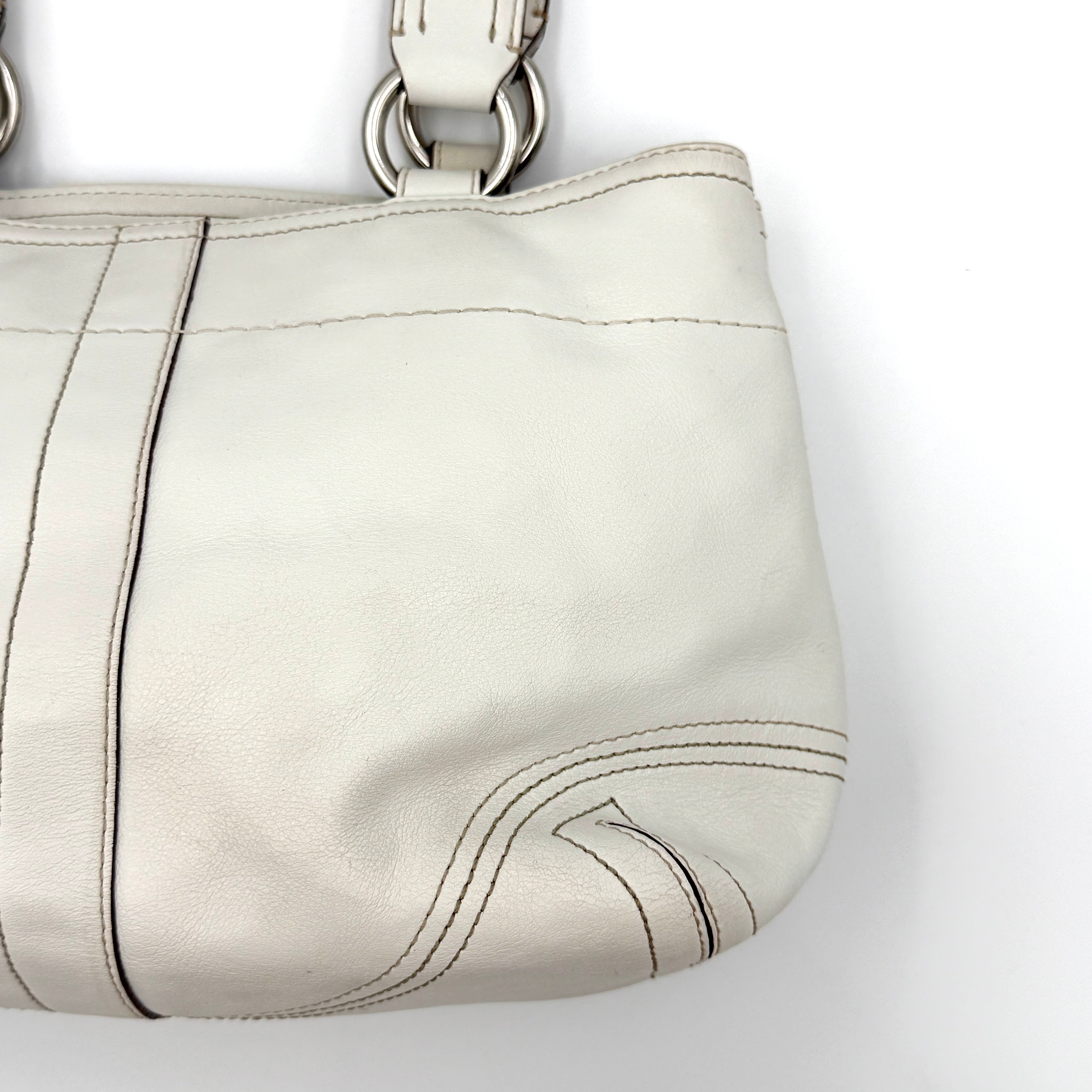 Coach Y2K Soho Double Mini Buckle Pocket Handbag White