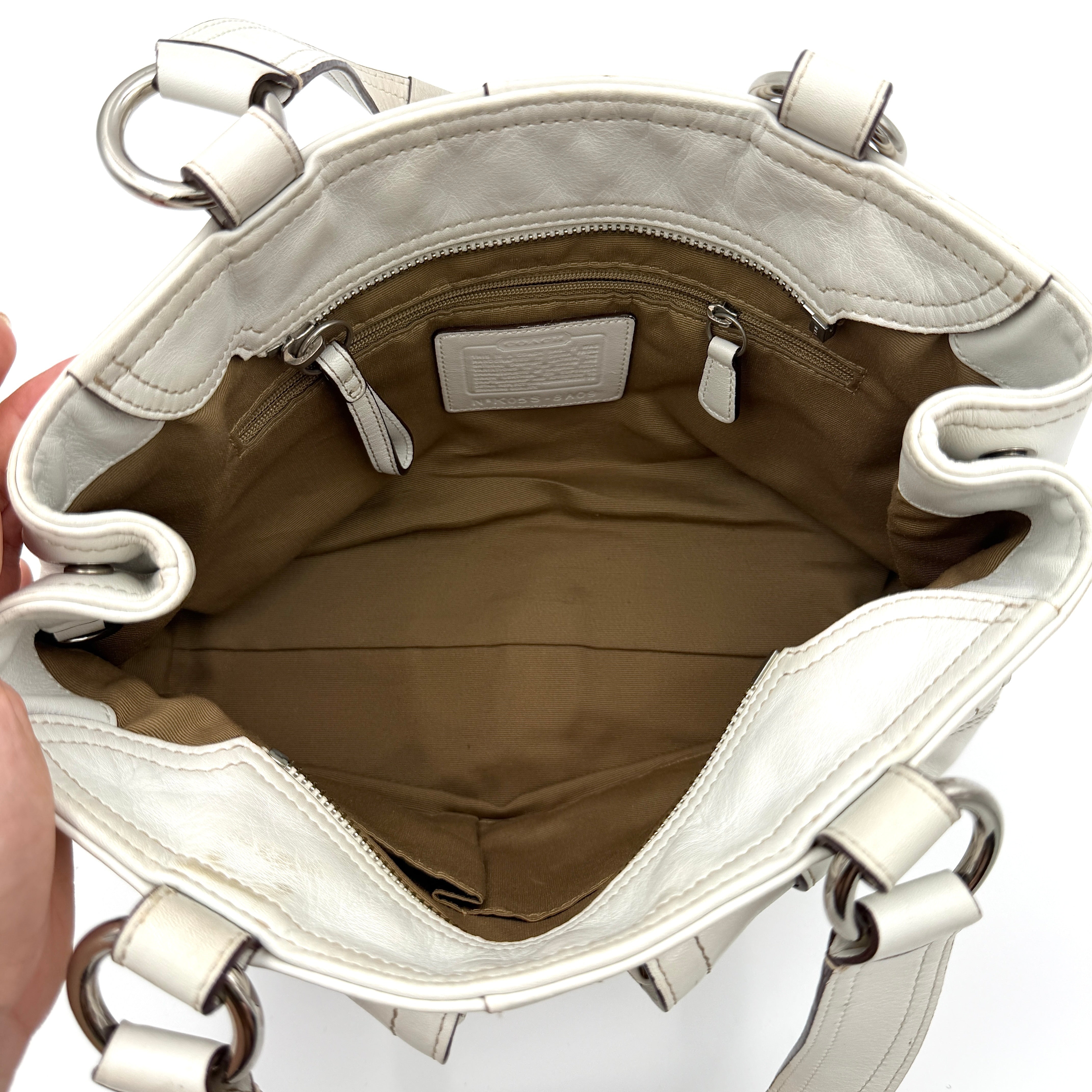 Coach Y2K Soho Double Mini Buckle Pocket Handbag White