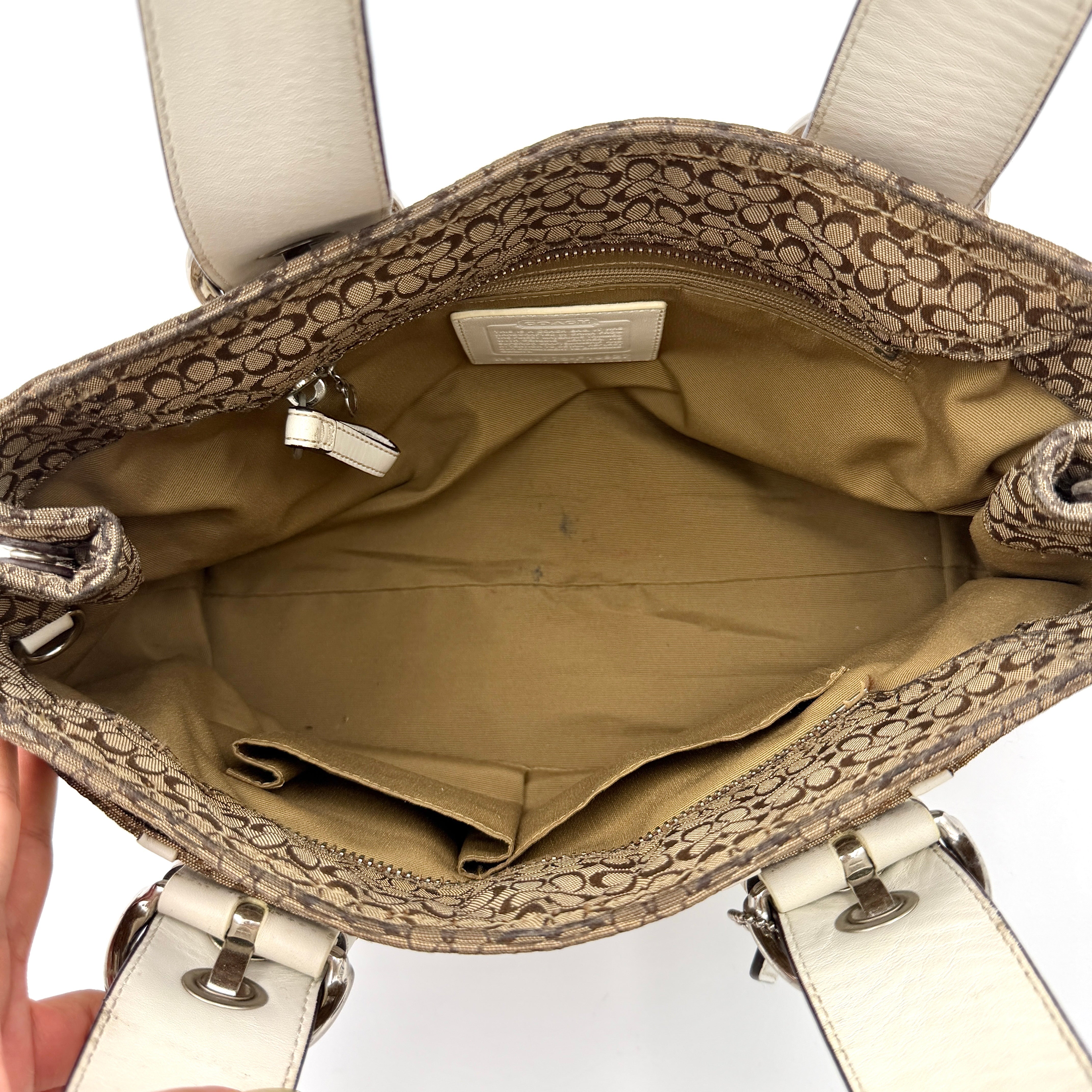 Coach Y2K Soho Double Buckle Shoulder Bag Beige/White