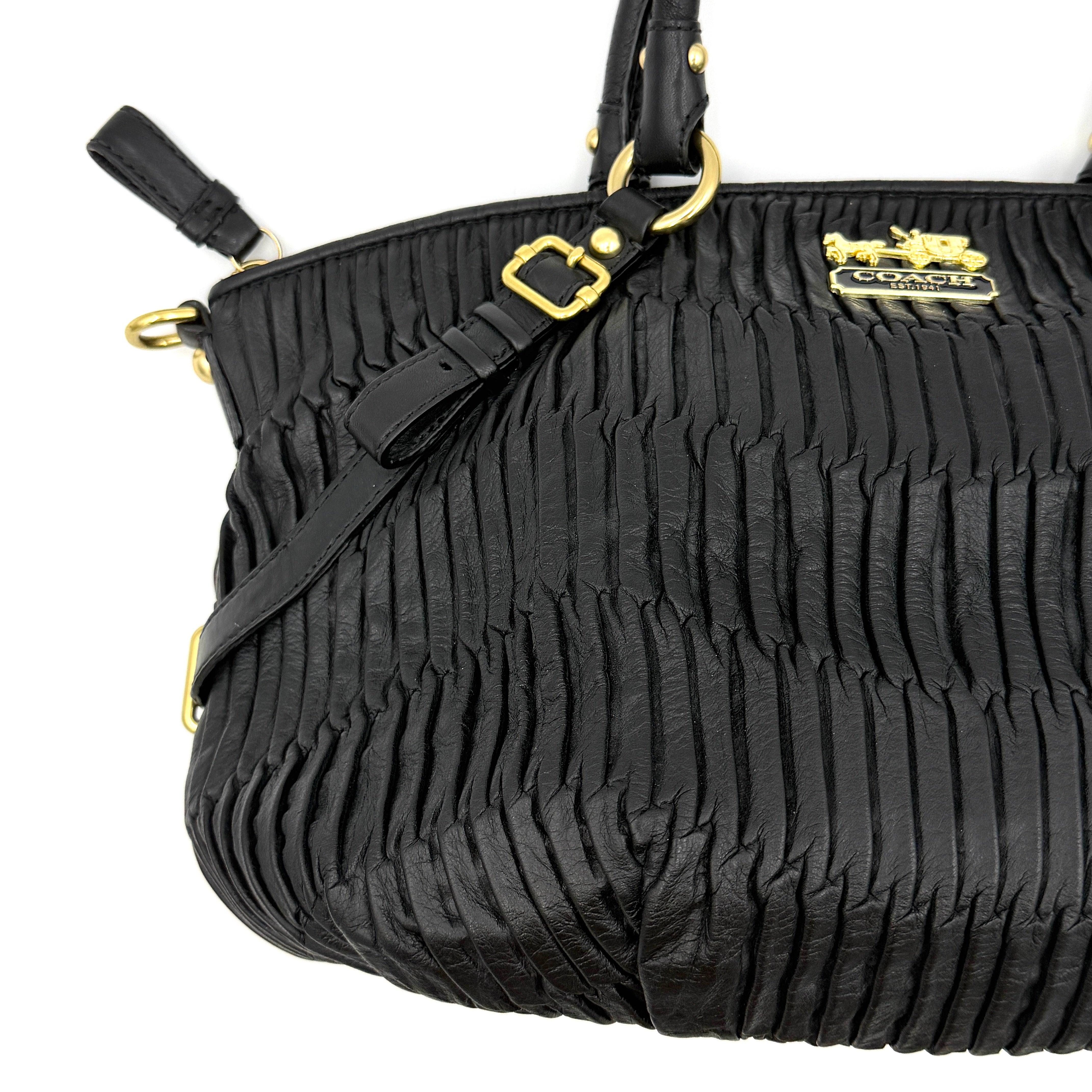 Coach 2Way Signature Madison Shoulder Bag Black