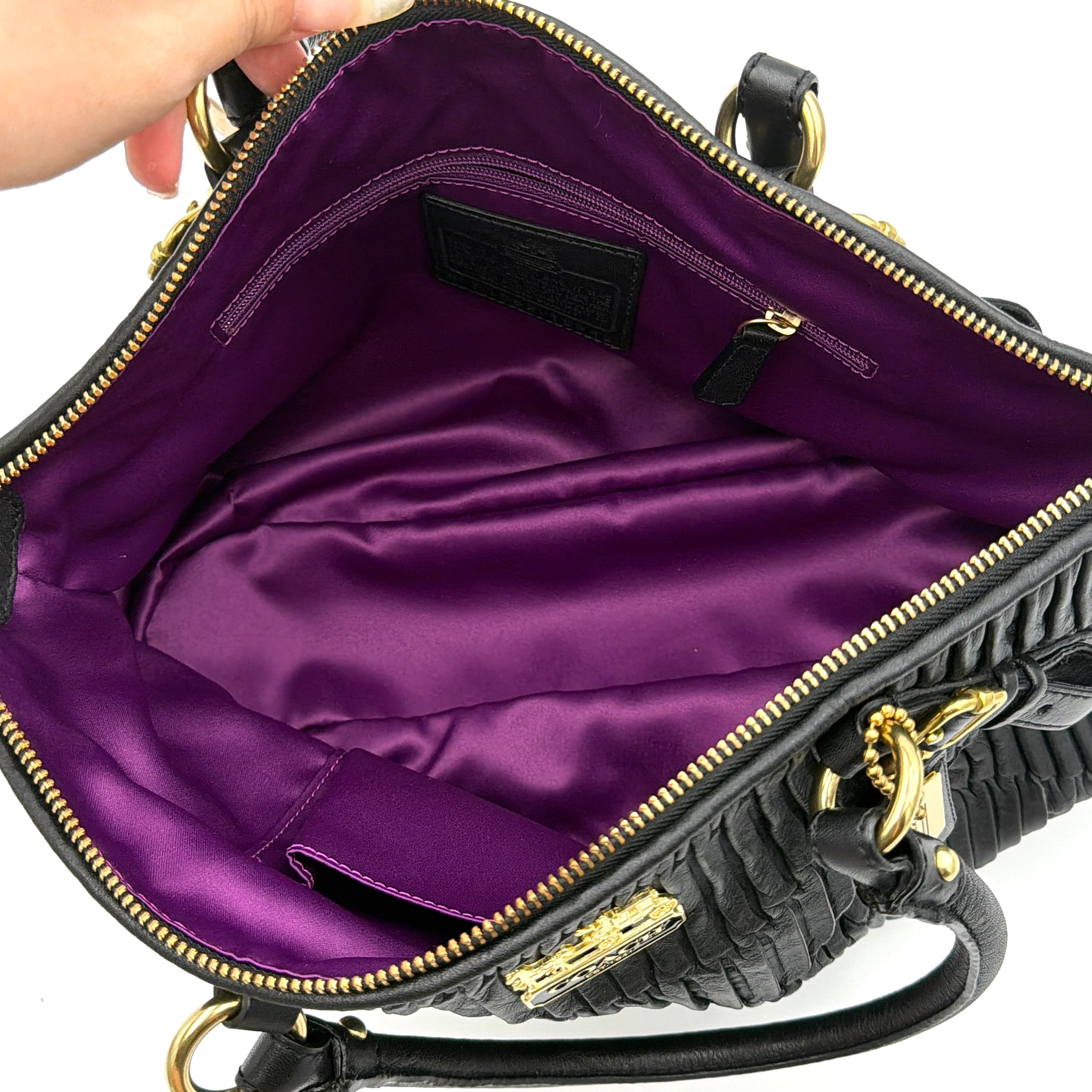 Coach 2Way Signature Madison Shoulder Bag Black