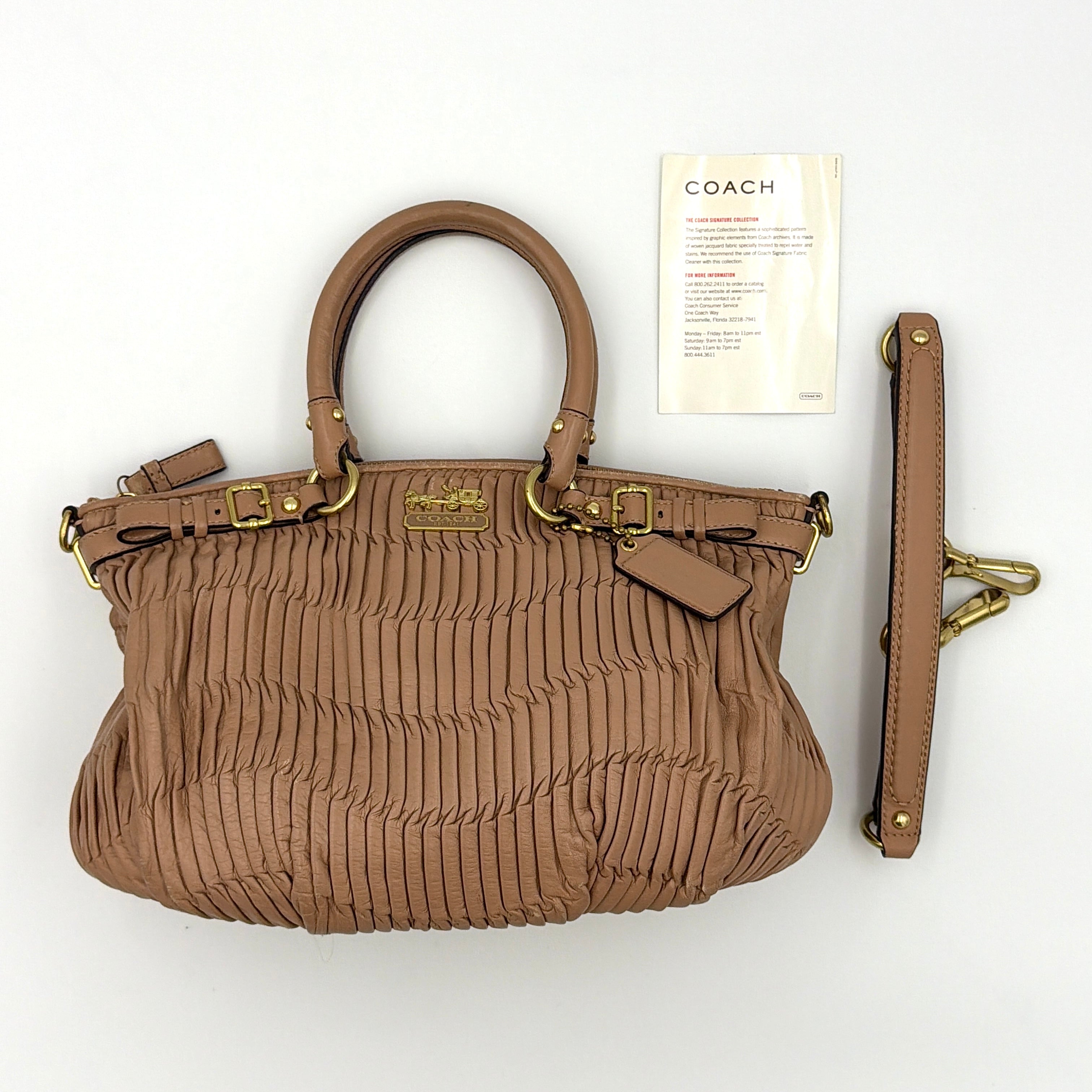 Coach 2Way Signature Madison Shoulder Bag Light Brown
