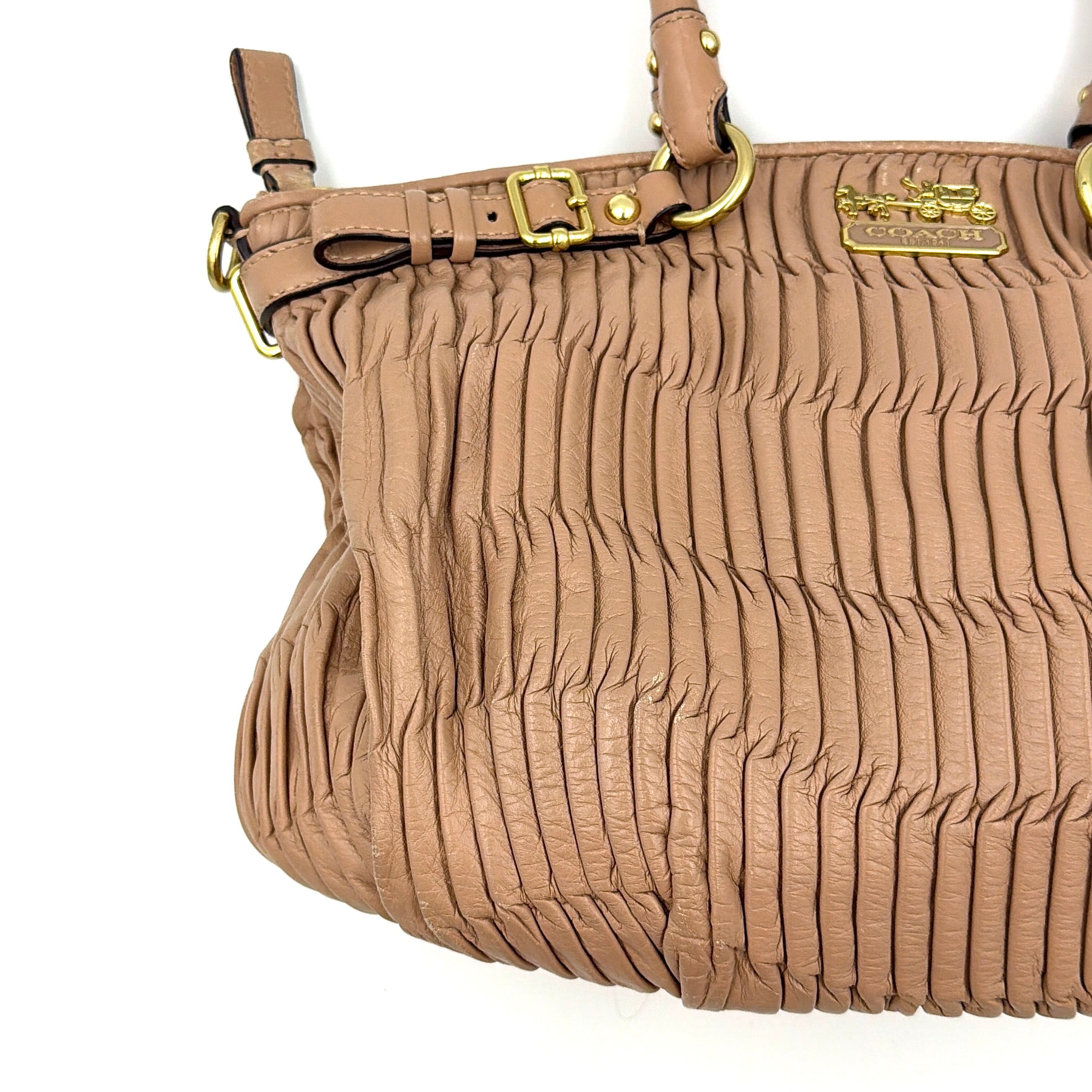 Coach 2Way Signature Madison Shoulder Bag Light Brown