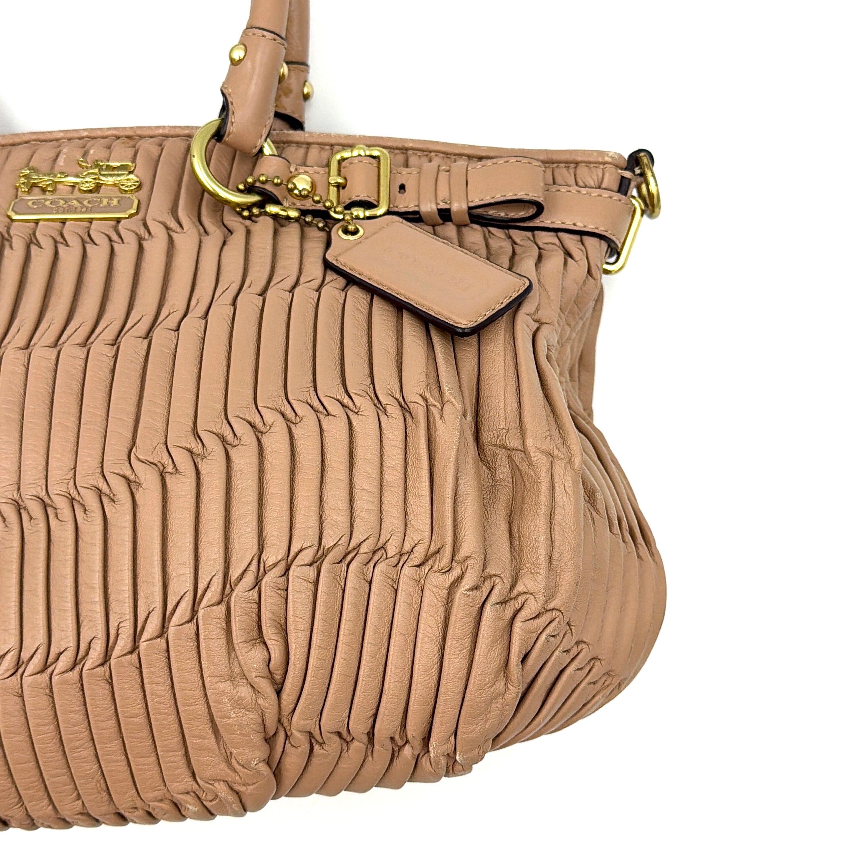 Coach 2Way Signature Madison Shoulder Bag Light Brown