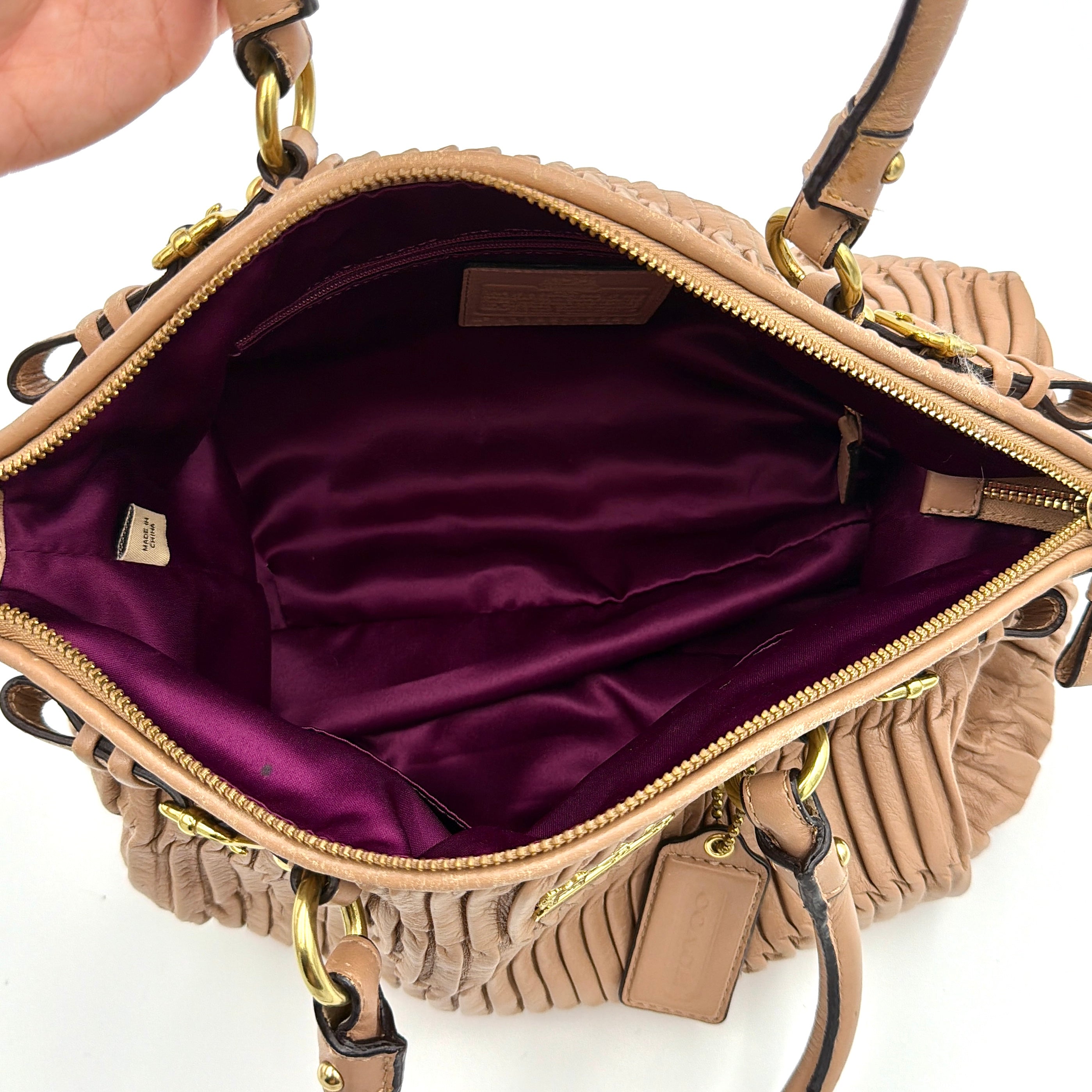 Coach 2Way Signature Madison Shoulder Bag Light Brown