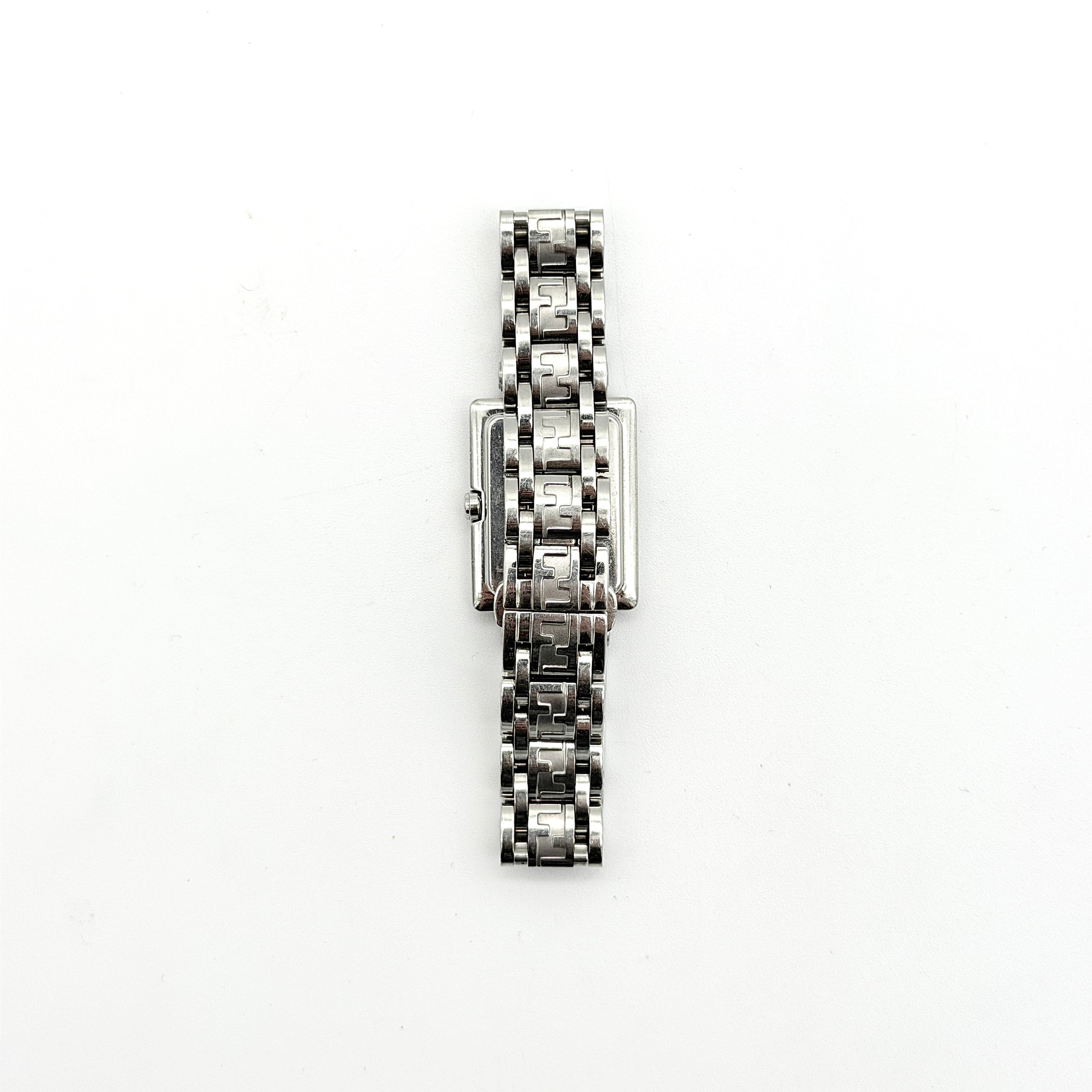 Fendi FF Zucca 710L Black Dial Stainless Steel Watch
