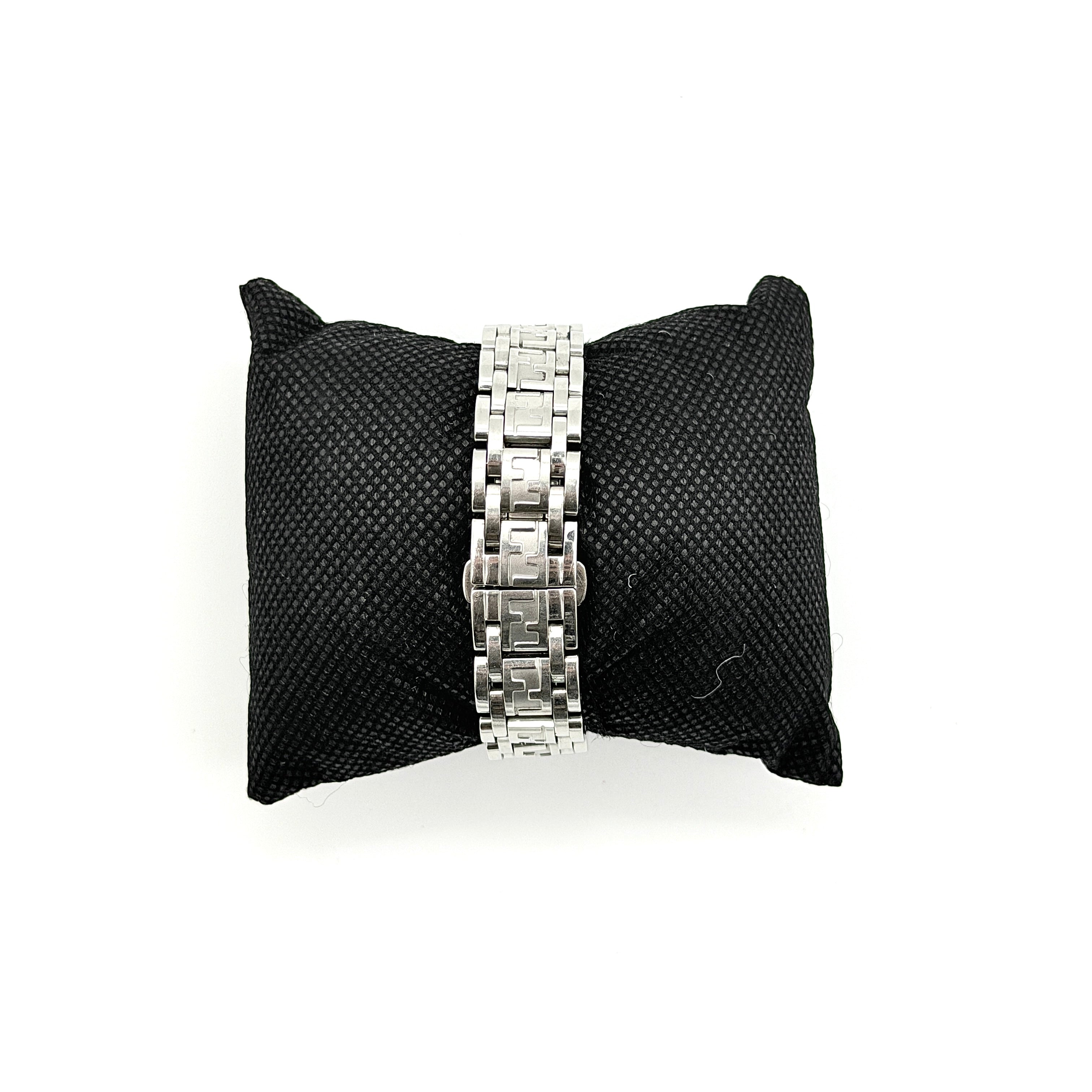 Fendi FF Zucca 710L Black Dial Stainless Steel Watch