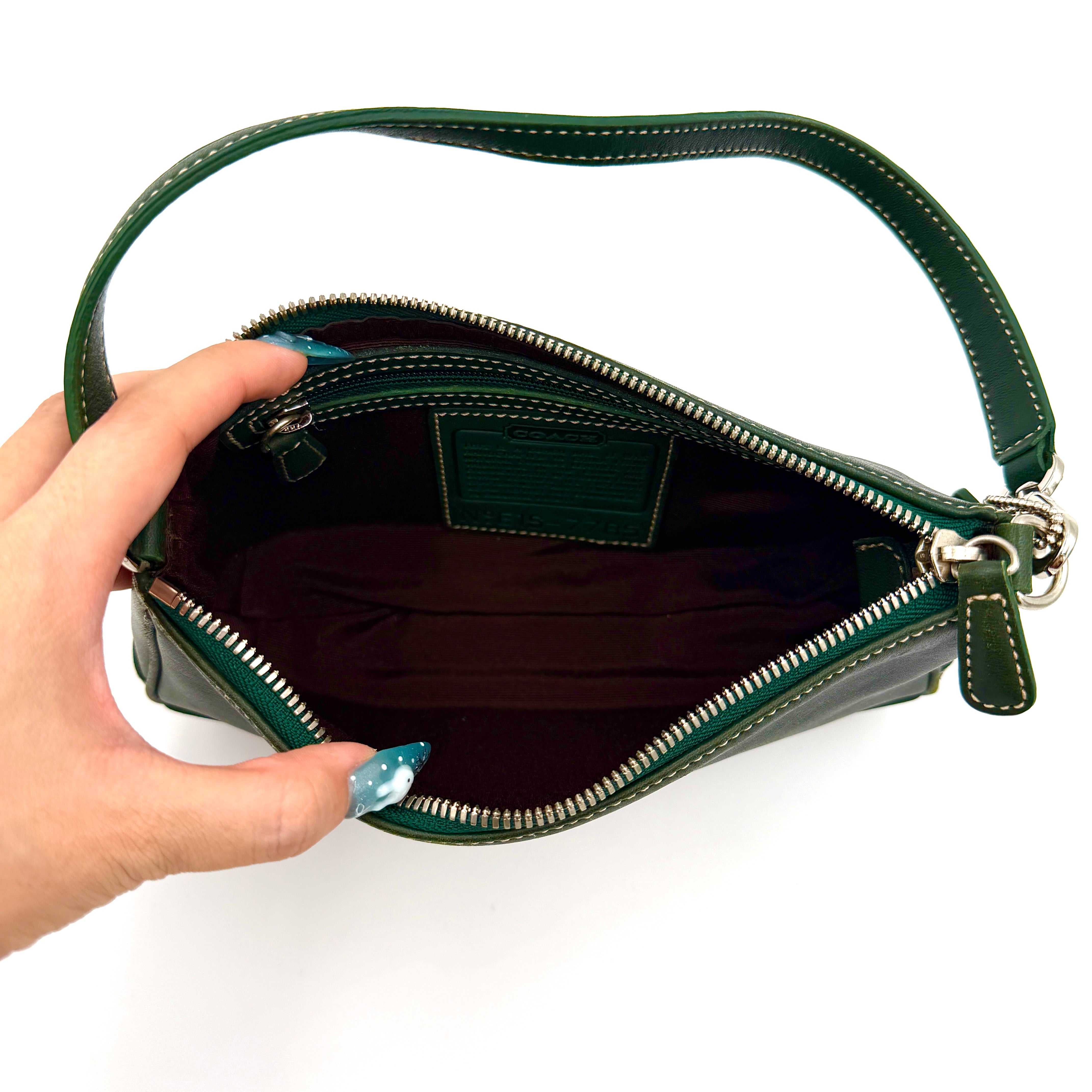Coach Y2K Demi Leather Shoulder Bag Green