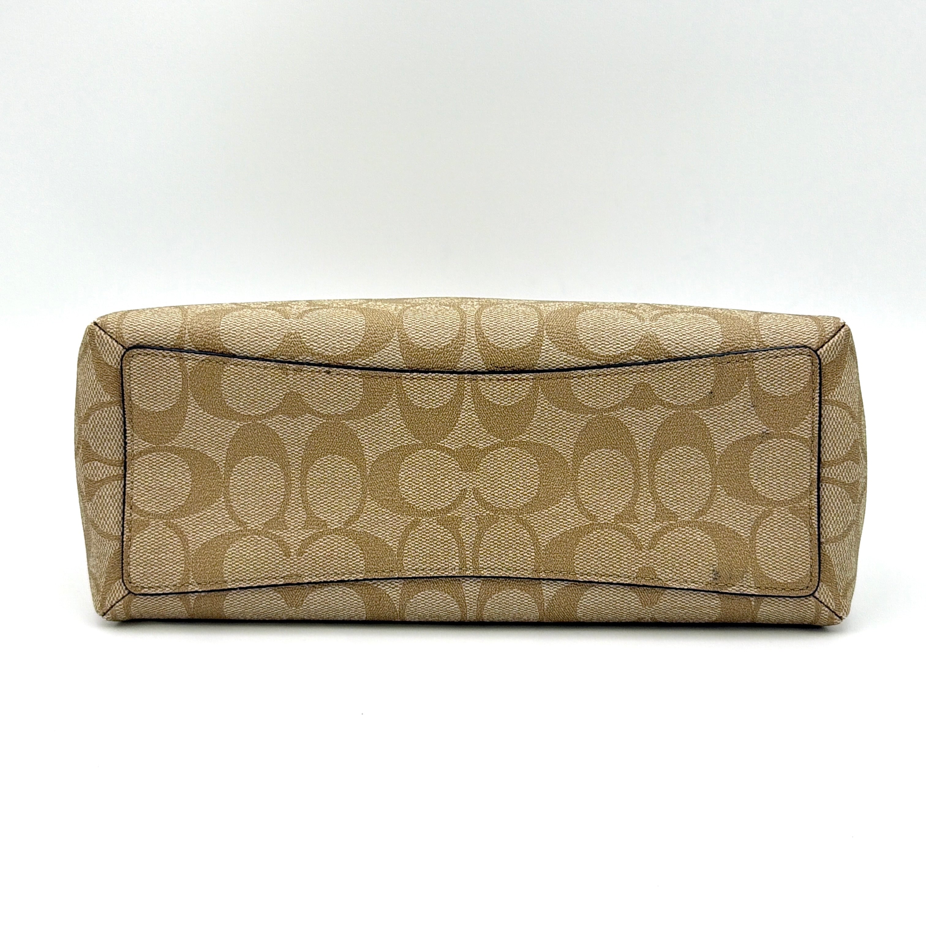 Coach 2Way Mini Sage Carryall Shoulder Bag Beige/White