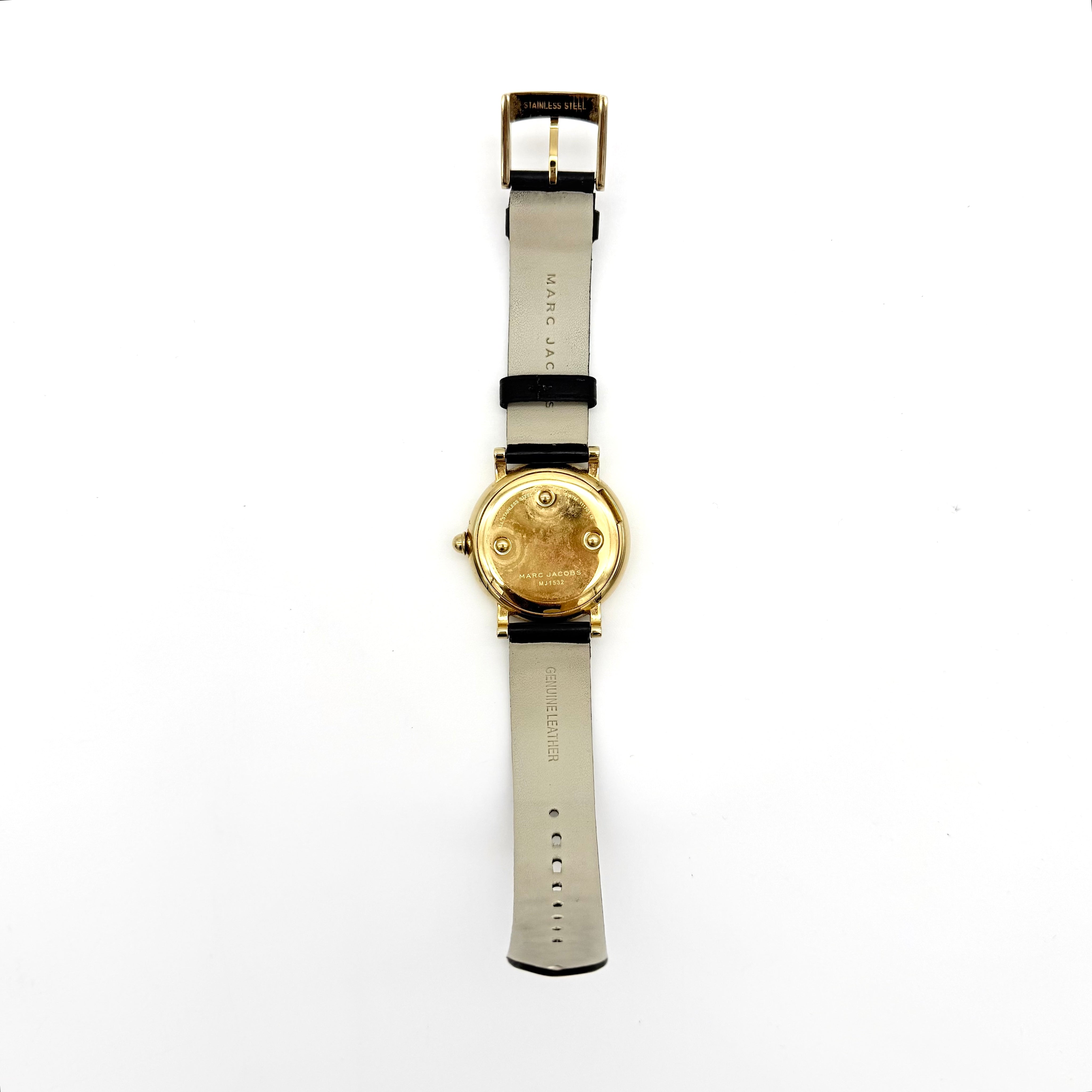 Marc Jacobs Roxy MJ1532 Gold Tone Watch Black
