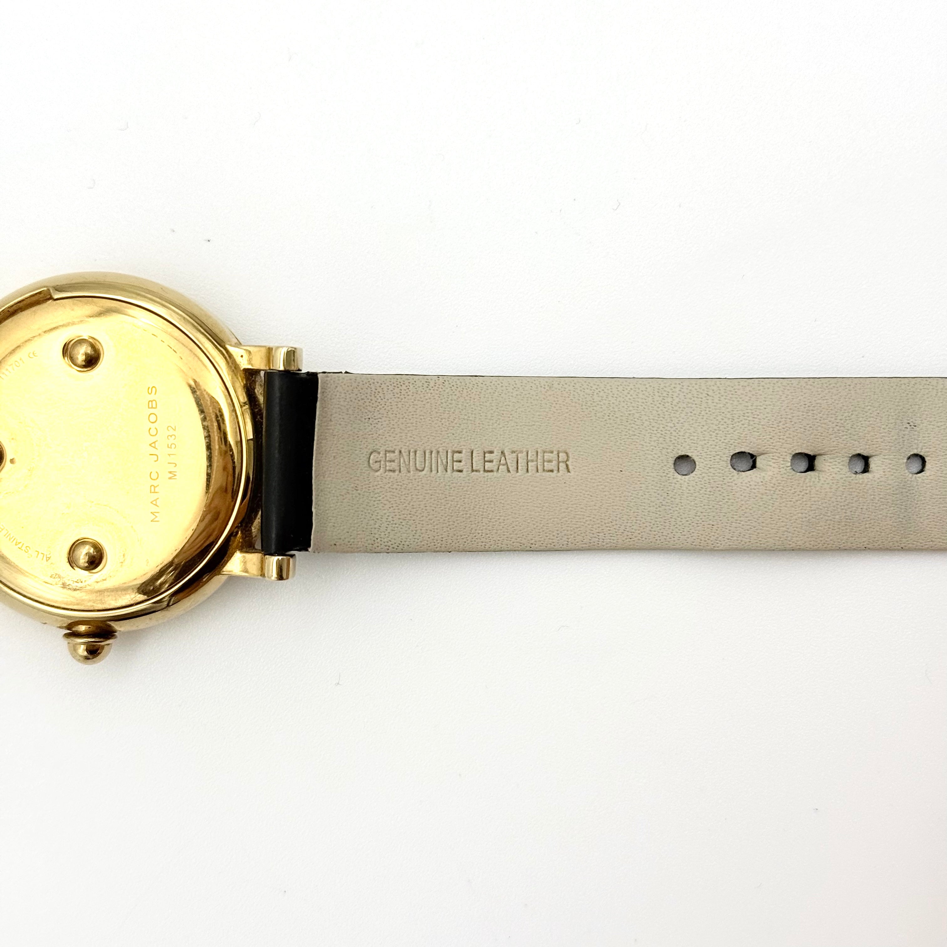 Marc Jacobs Roxy MJ1532 Gold Tone Watch Black