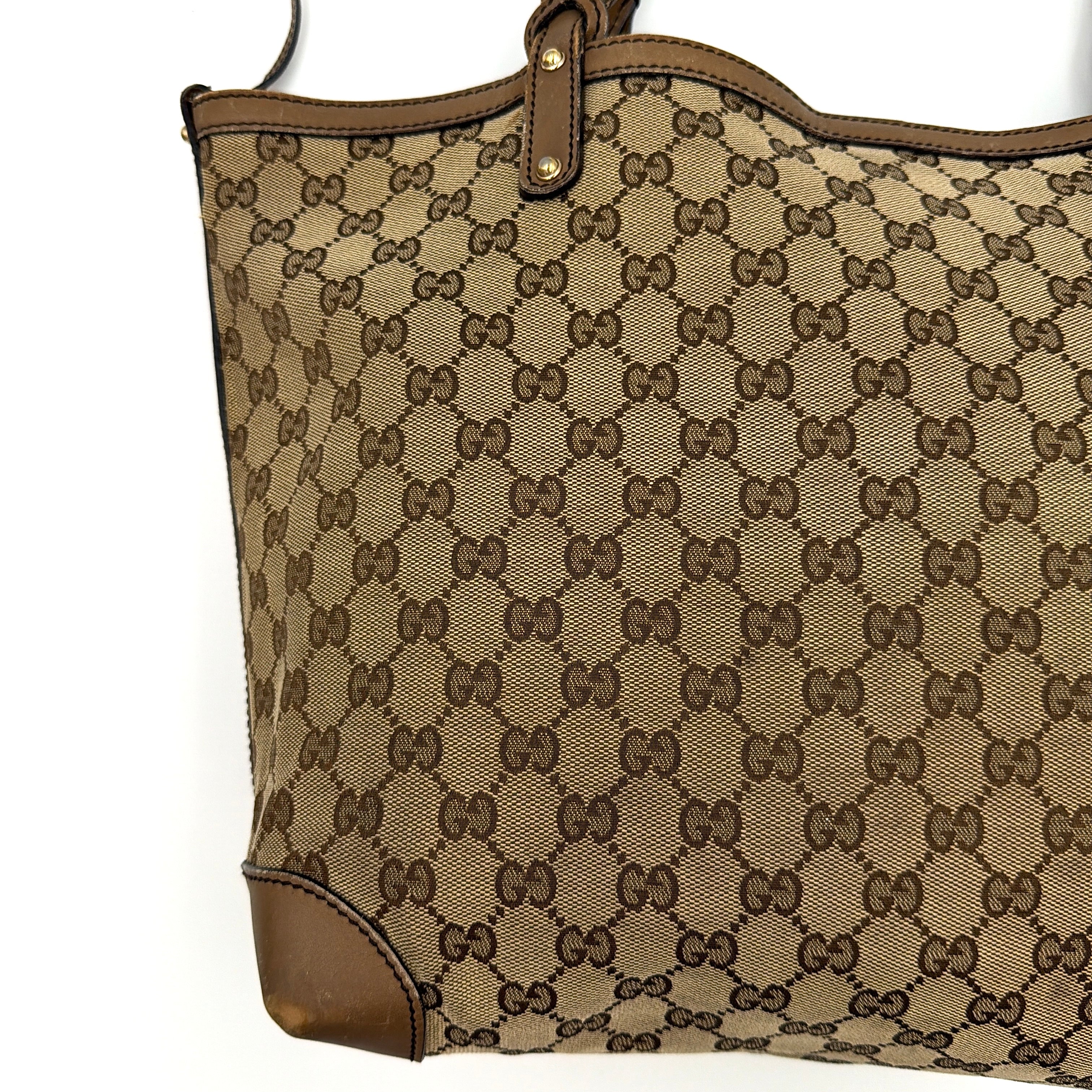 Gucci GG Monogram Craft Shoulder Bag Beige/Brown