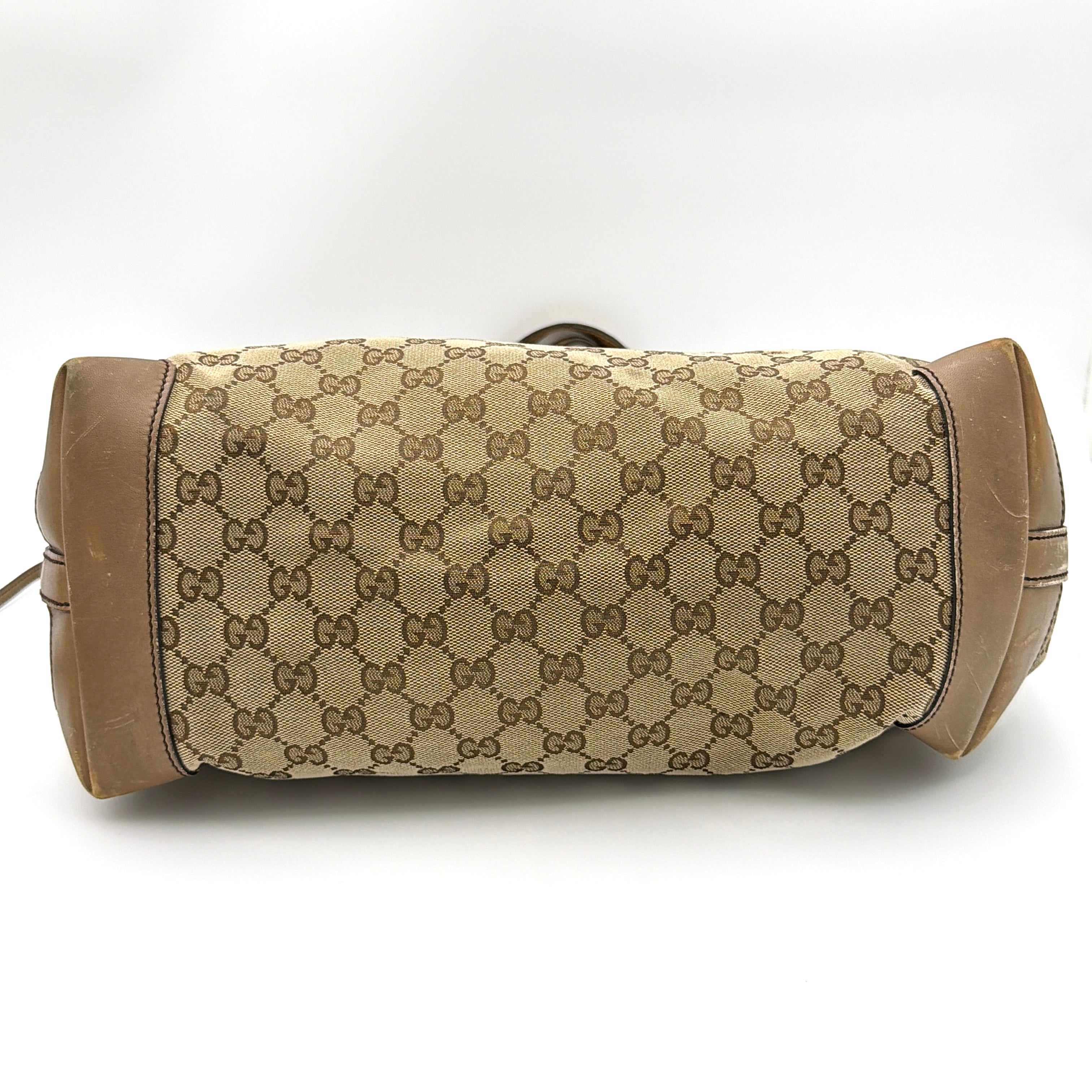 Gucci GG Monogram Craft Shoulder Bag Beige/Brown