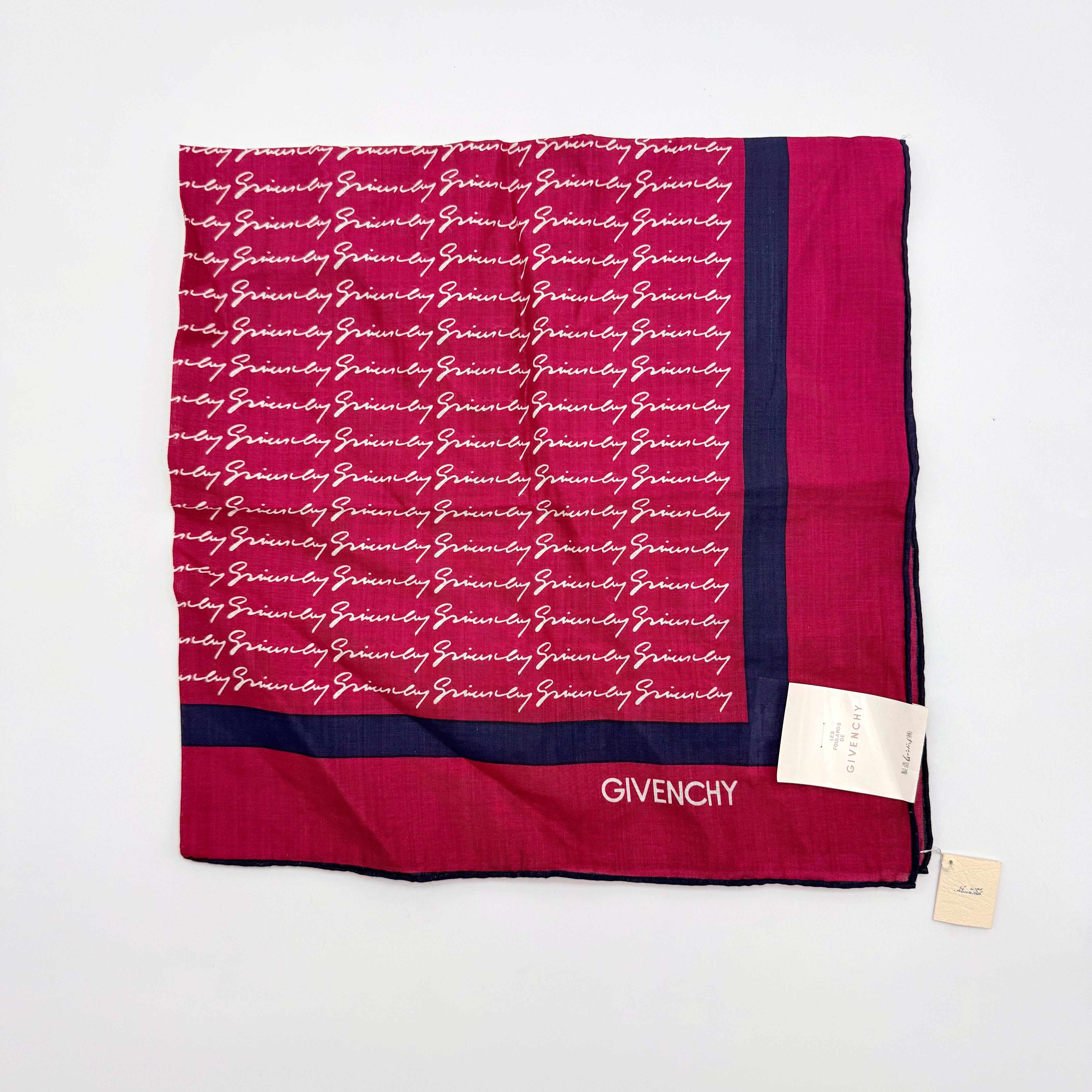 Givenchy Monogram Cotton Linen Scarf Red/Navy