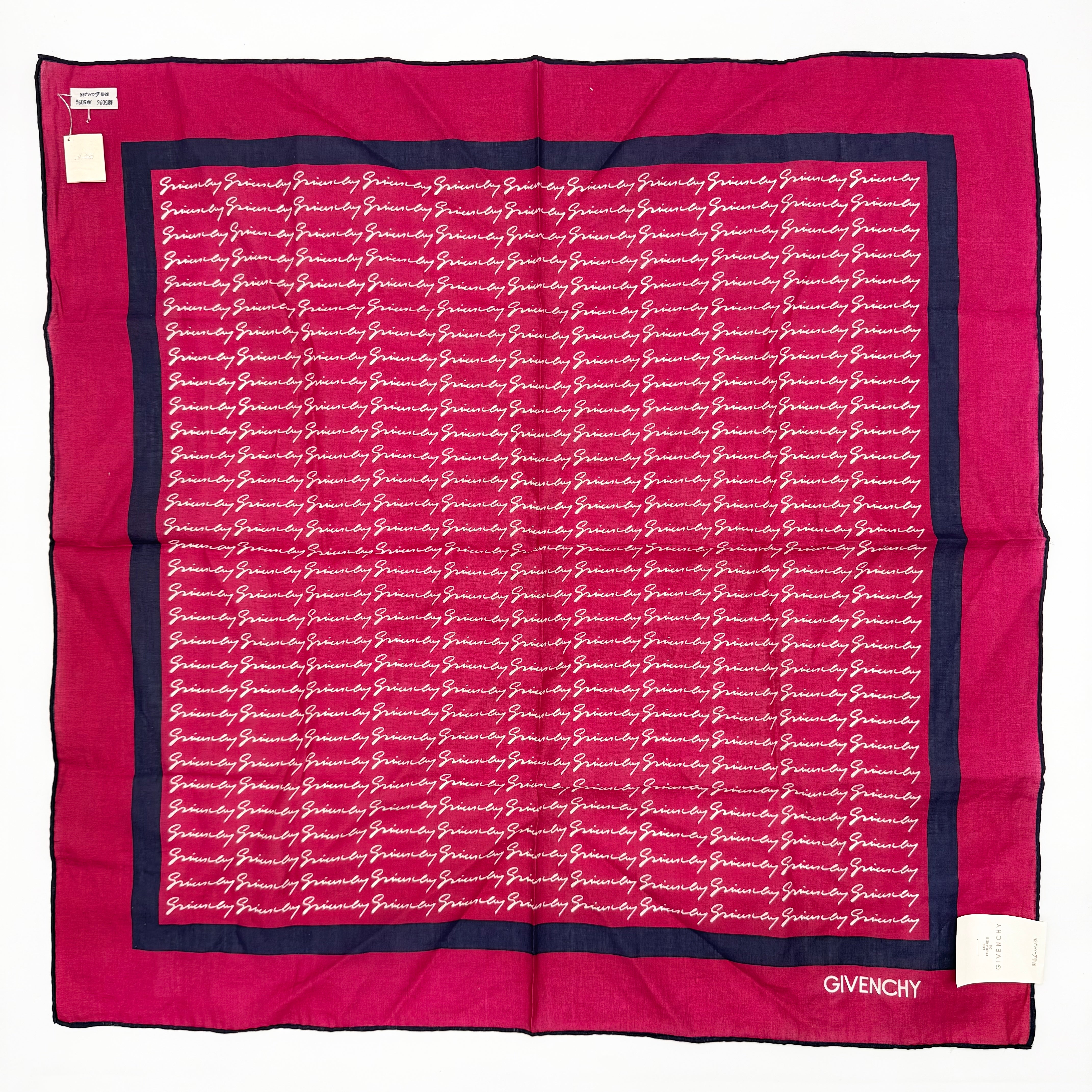Givenchy Monogram Cotton Linen Scarf Red/Navy