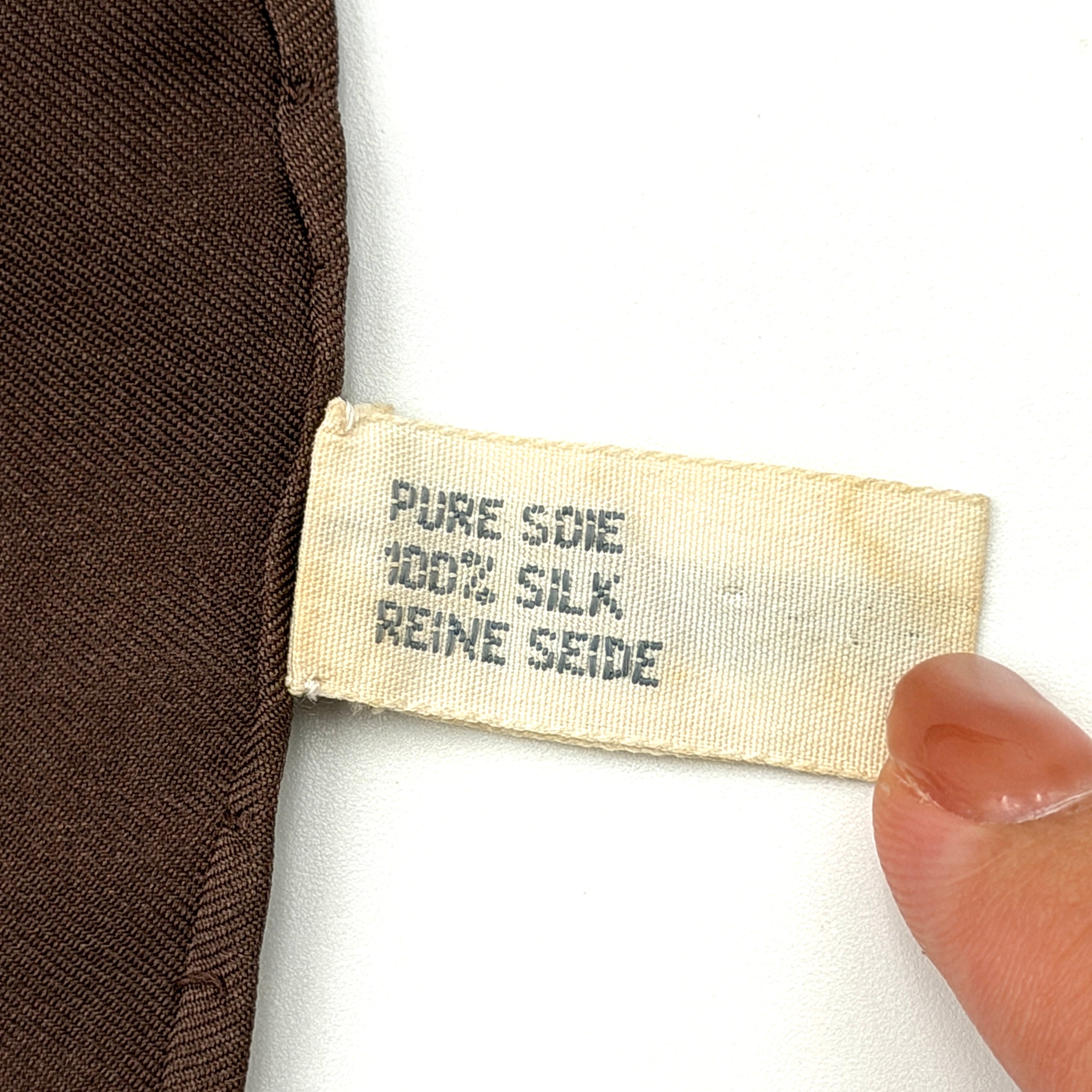 Dior Monogram Silk Scarf in brown and cream with allover Oblique pattern and Christian Dior signature in the corner.