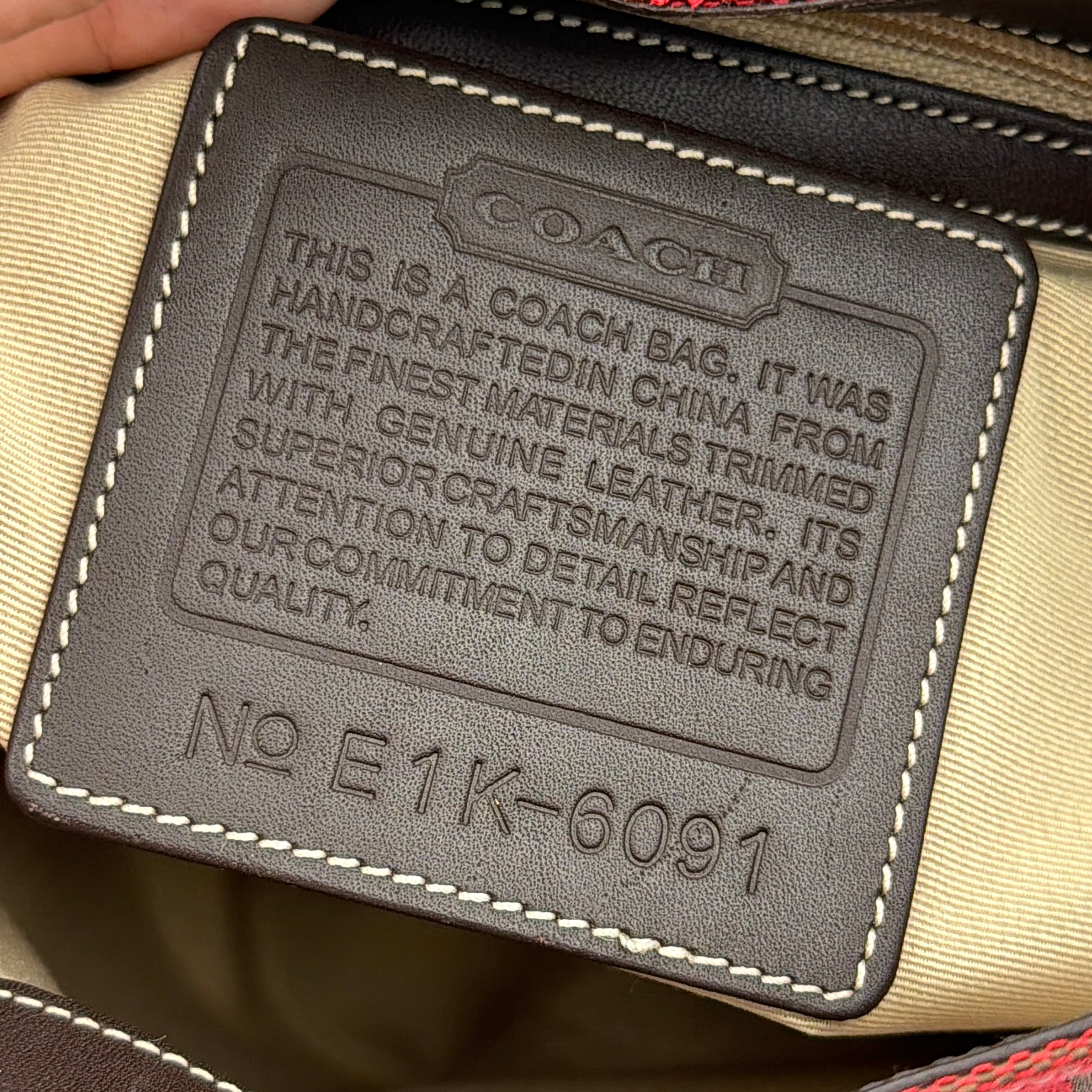 Coach Hobo Signature Clip Canvas Handbag Red/Brown