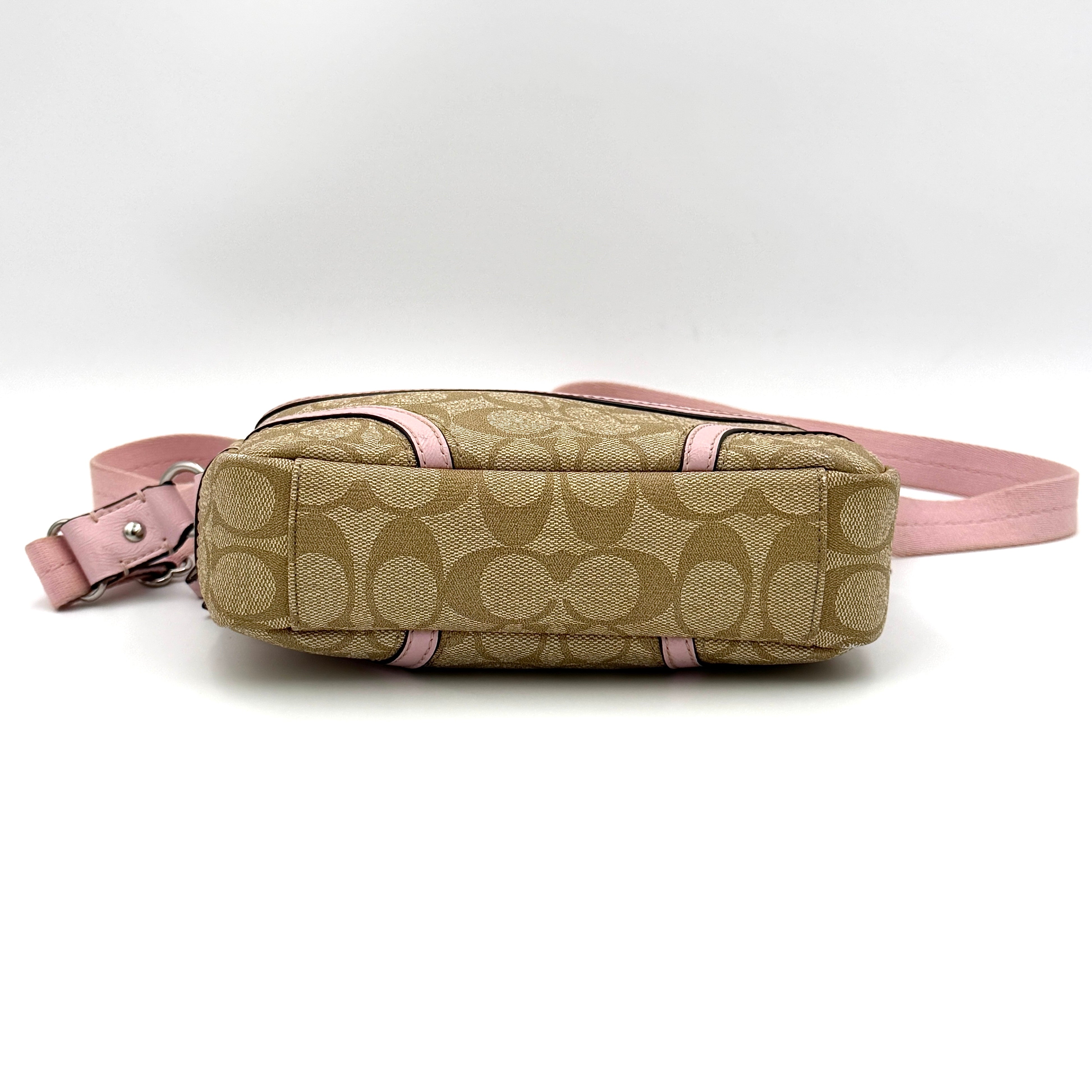 Coach Signature Crossbody Bag Beige/Pink