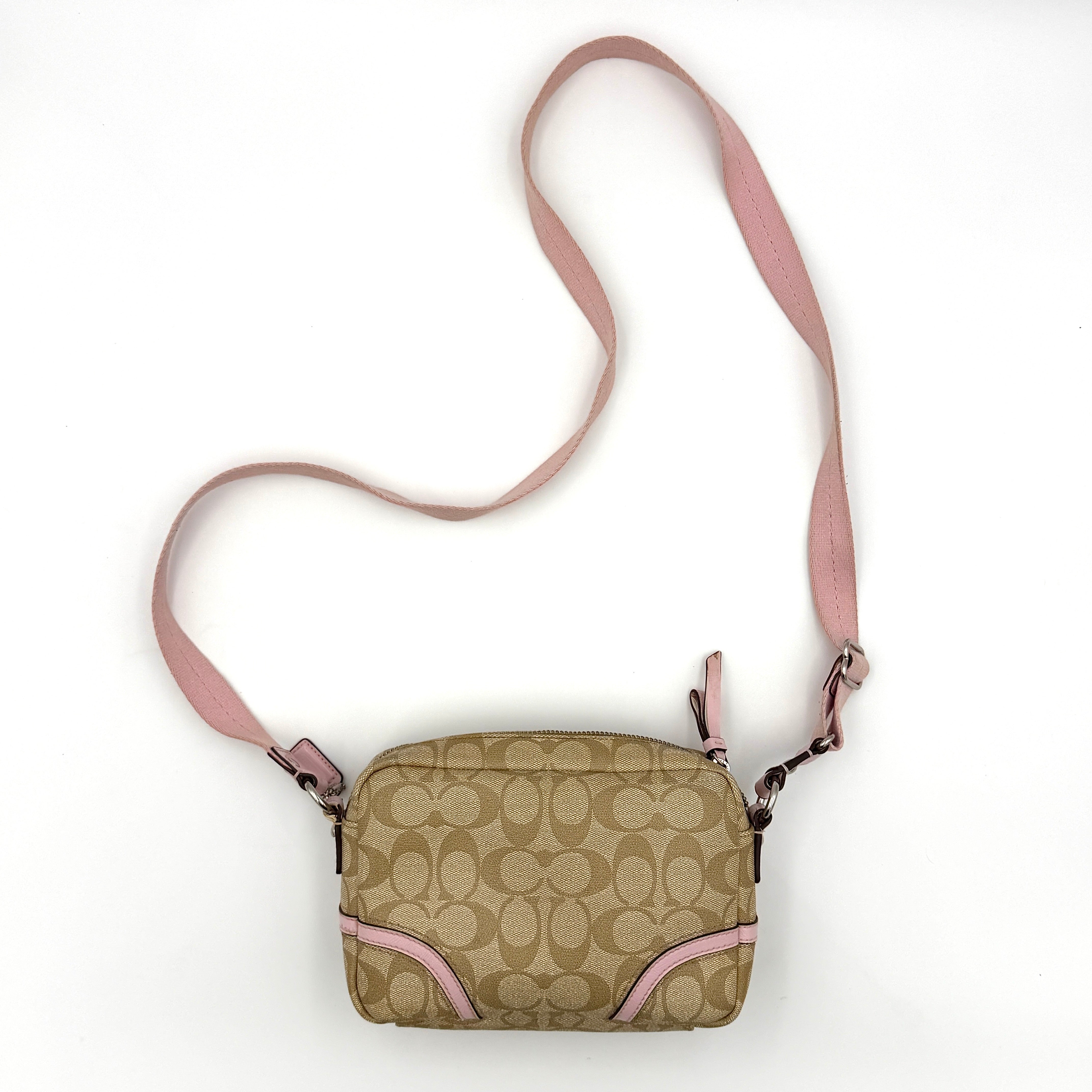 Coach Signature Crossbody Bag Beige/Pink