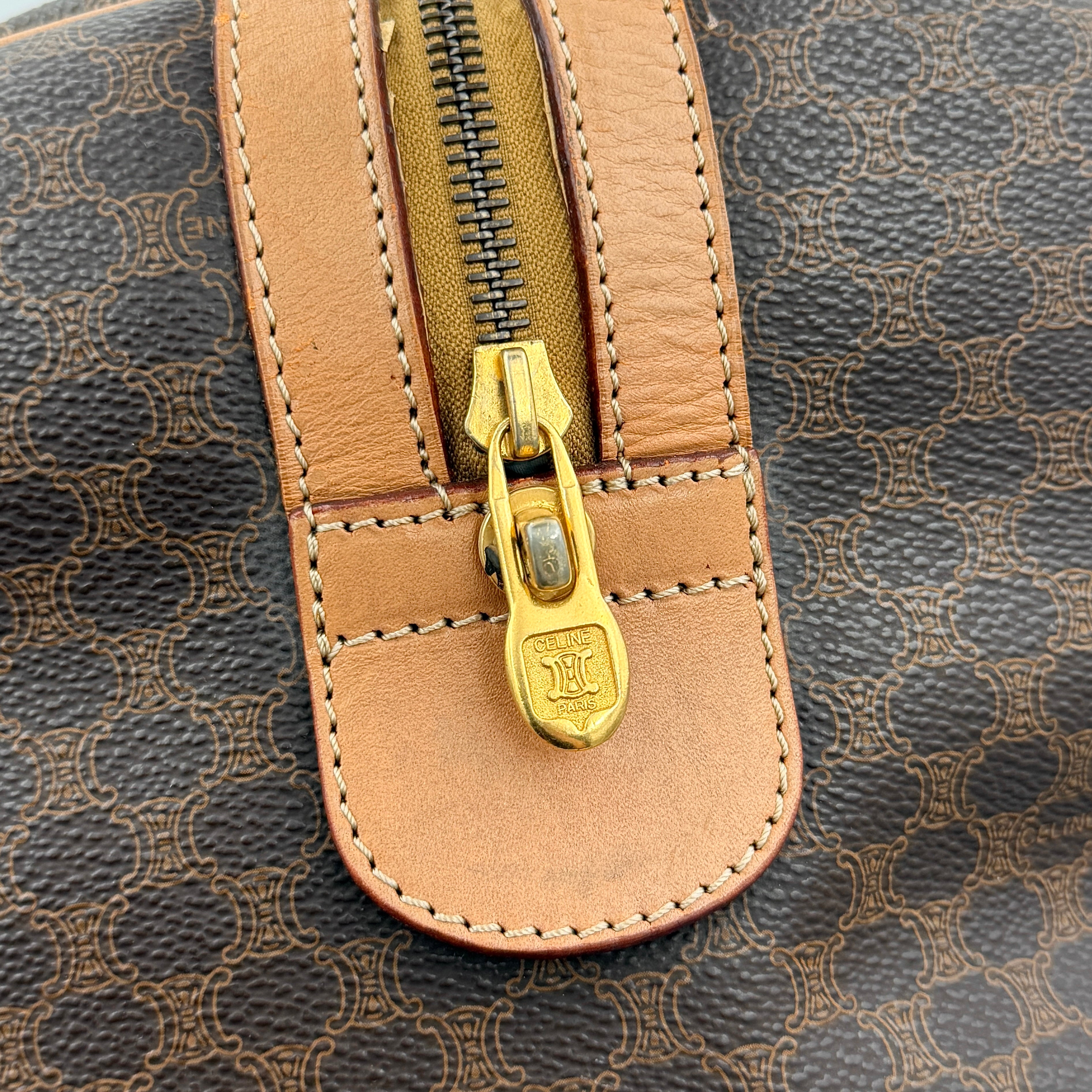 Celine Macadam Triomphe Duffle Bag Beige/Brown