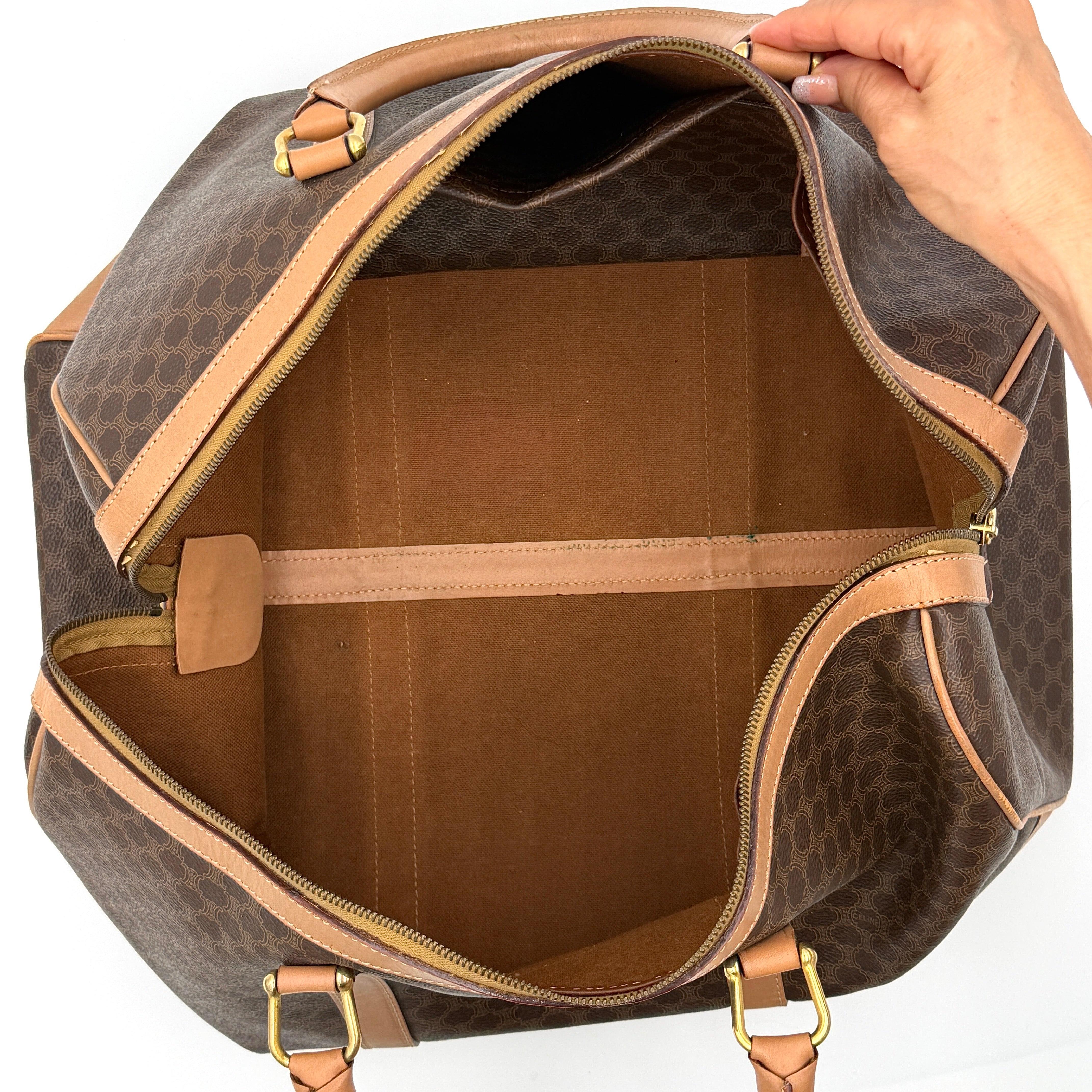 Celine Macadam Triomphe Duffle Bag Beige/Brown