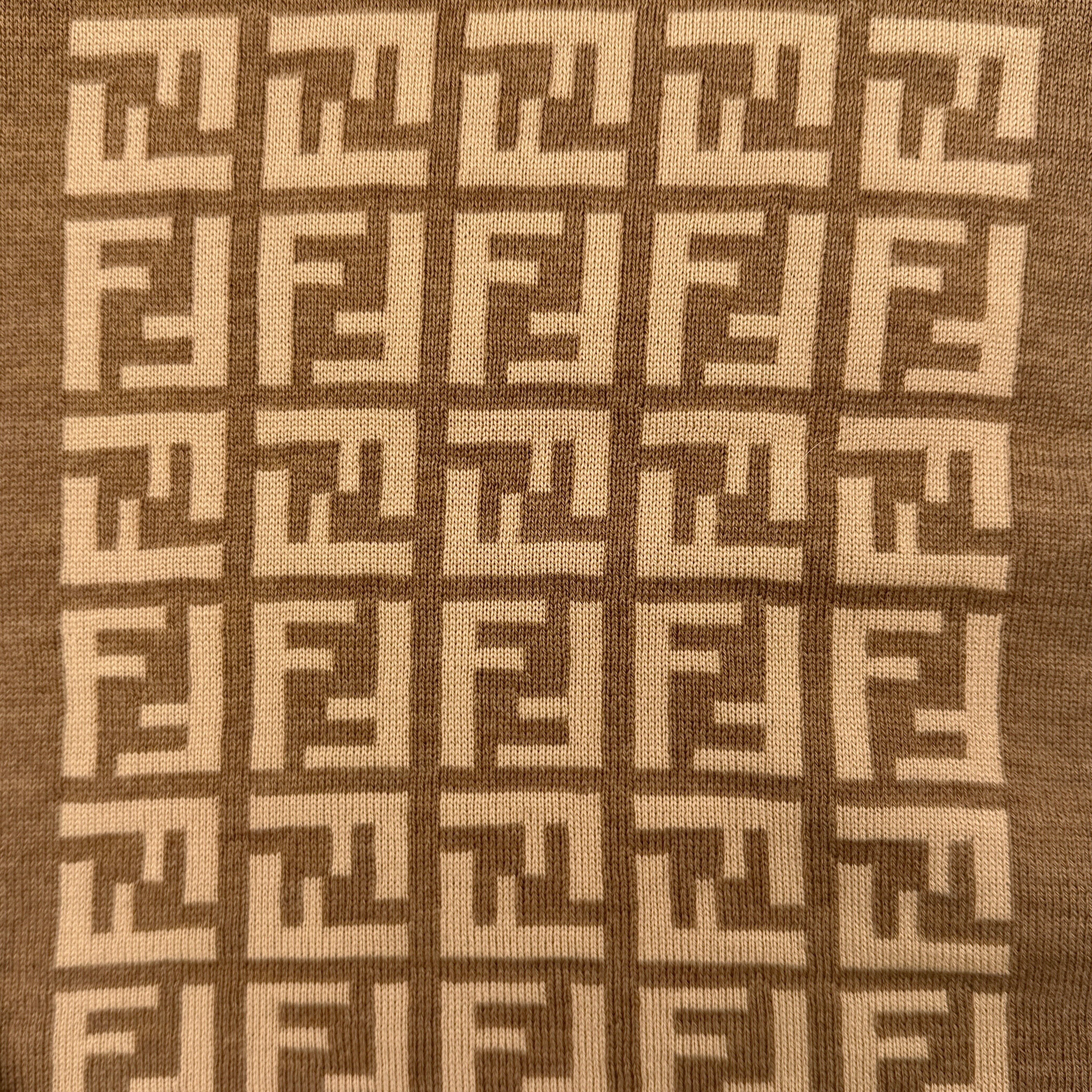 Fendi FF Wool Scarf Brown/Beige