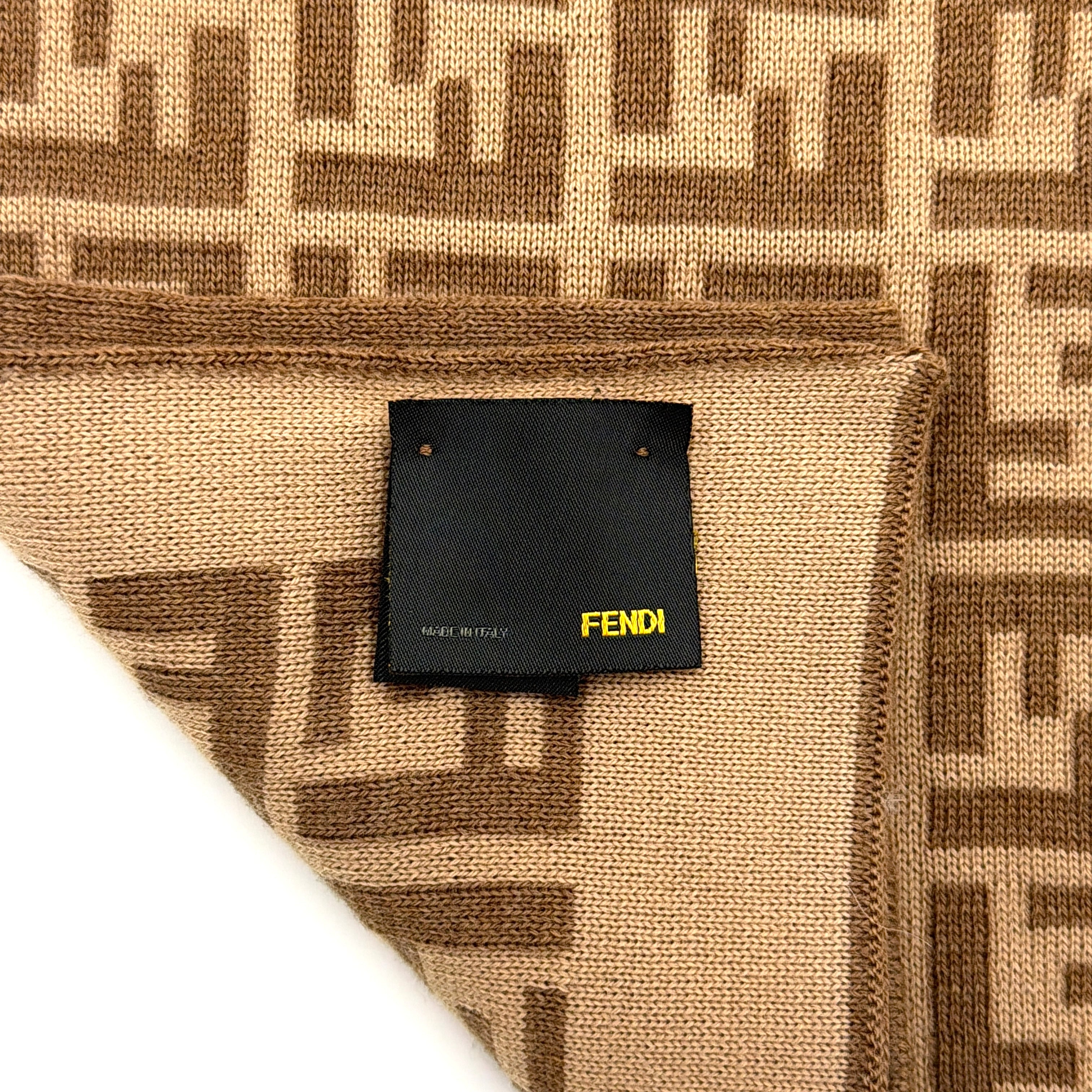 Fendi FF Wool Scarf Brown/Beige