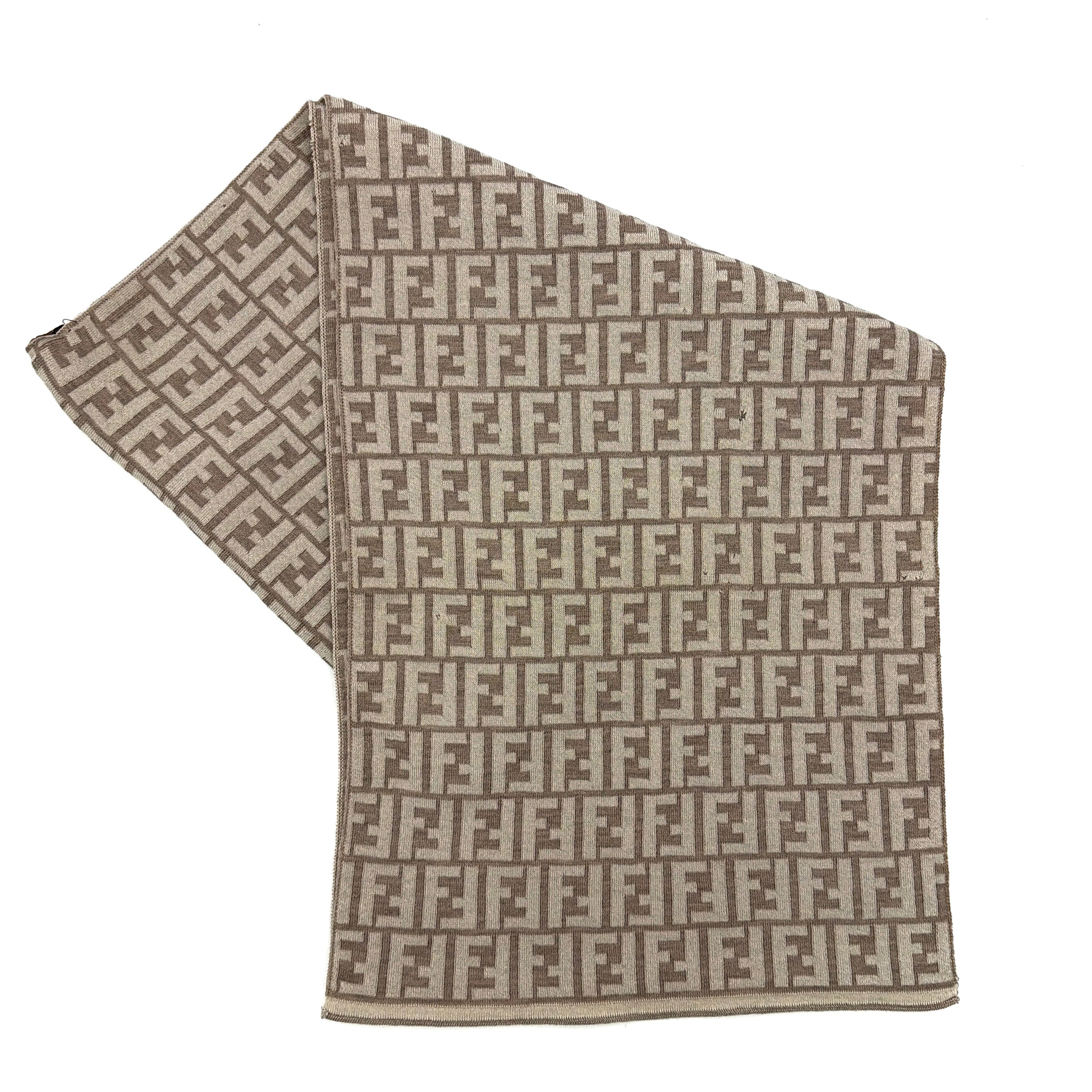Fendi FF Wool Scarf Beige/Cream