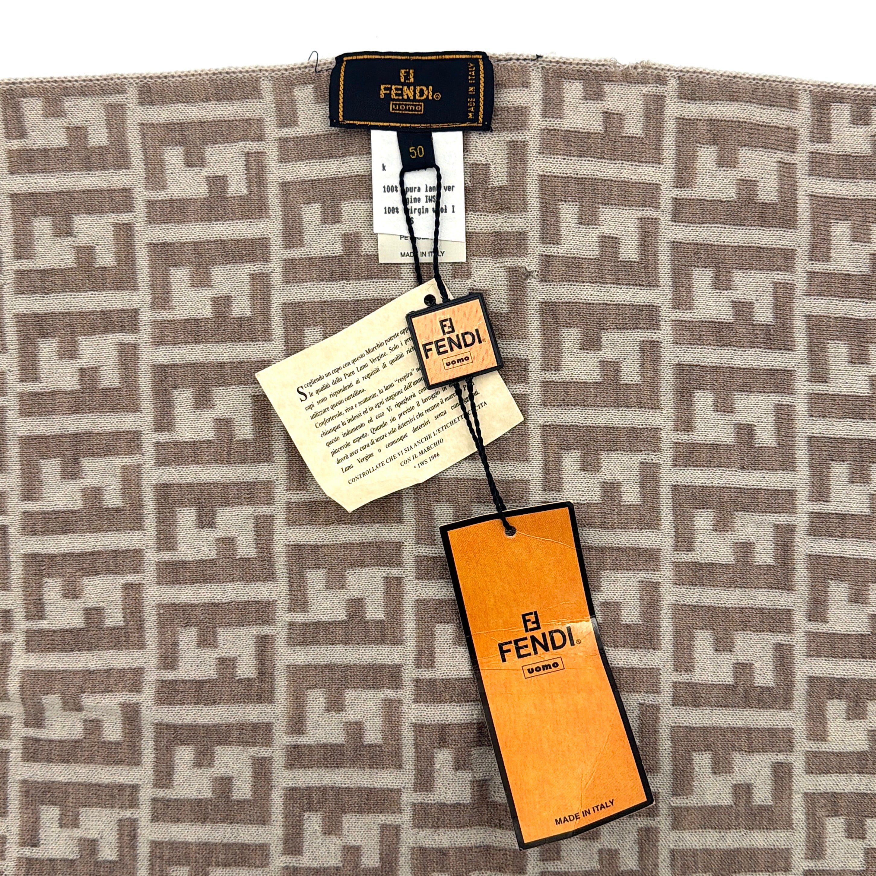 Fendi FF Wool Scarf Beige/Cream